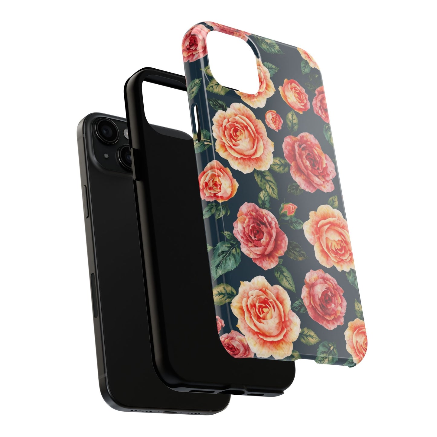 Floral Tough Phone Cases - Durable & Stylish New Age Rose Design - for iPhone