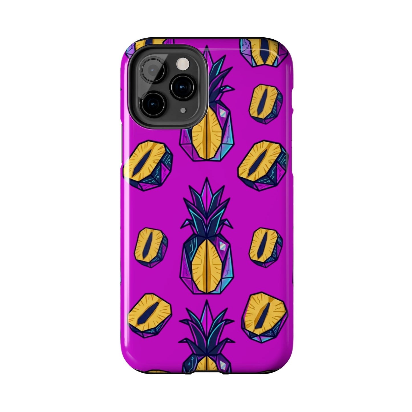 Cyberpunk Origami Pineapple iPhone Case