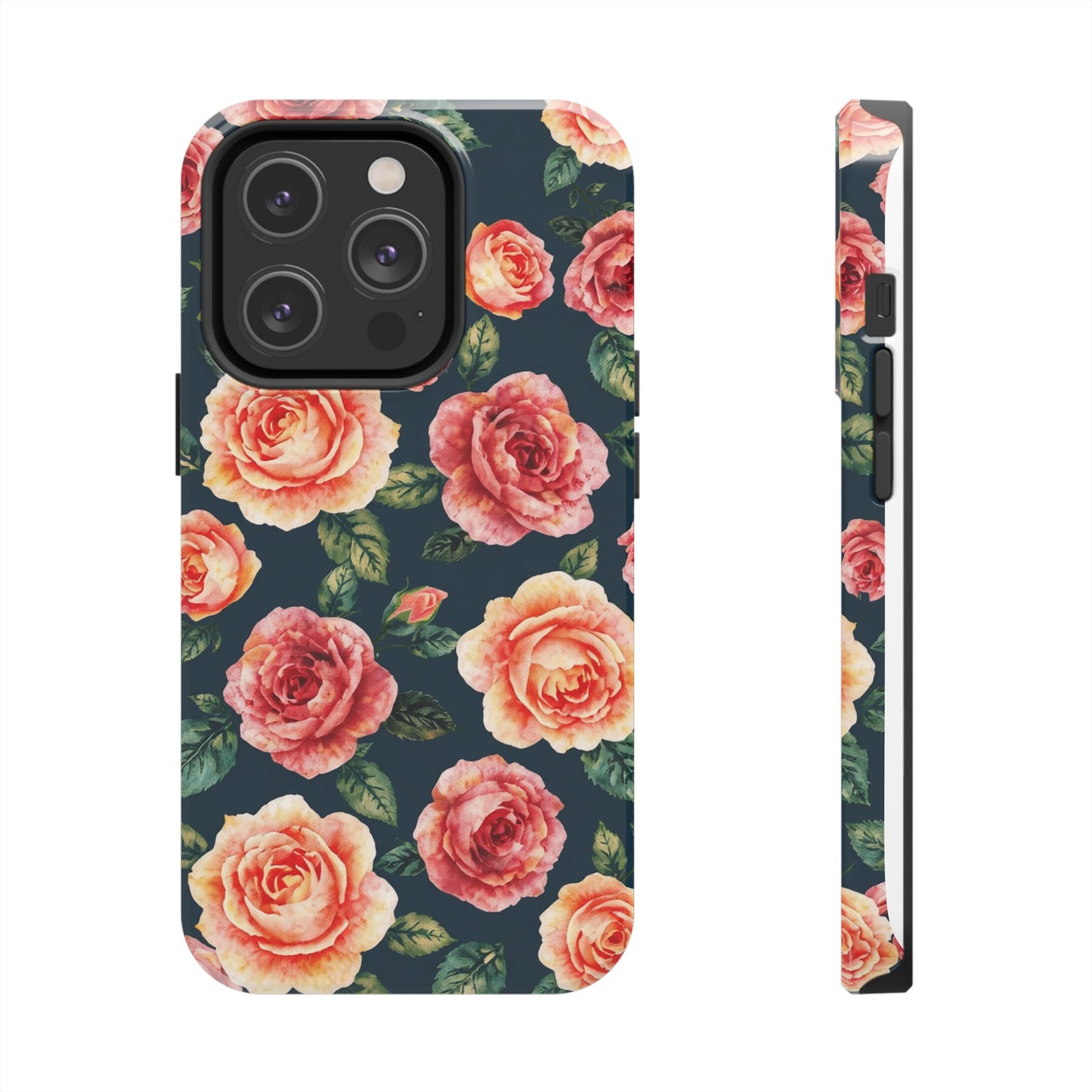 Floral Tough Phone Cases - Durable & Stylish New Age Rose Design - for iPhone