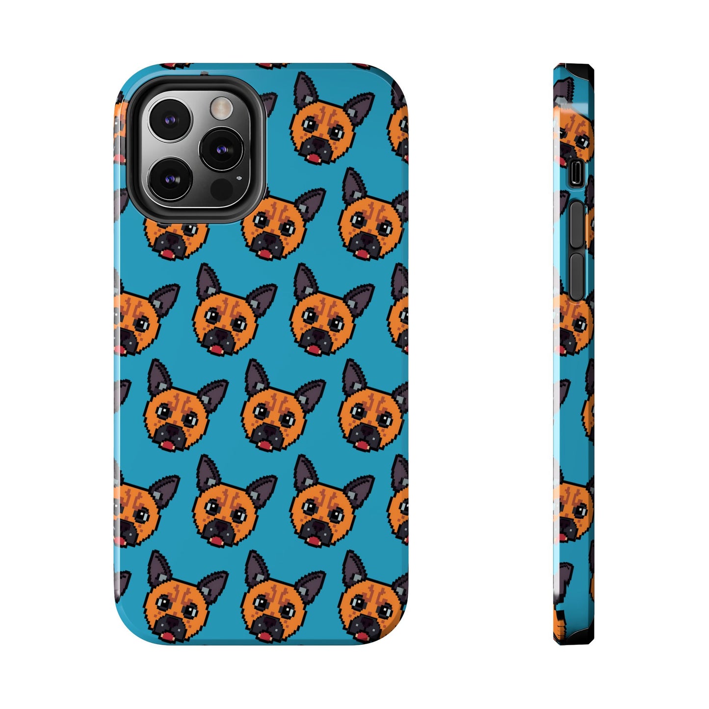 Cute Orange Dog Pixel Art Pattern Tough Phone Case - Fun & Durable Protection - for iPhone