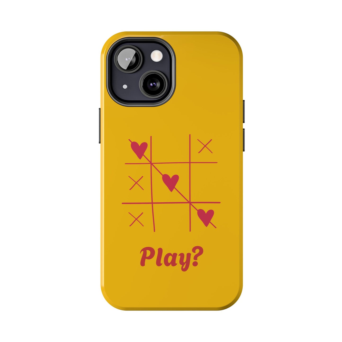 Heart Game Tough Phone Case - Fun Yellow Design for Gamers & Loved Ones - for iPhone