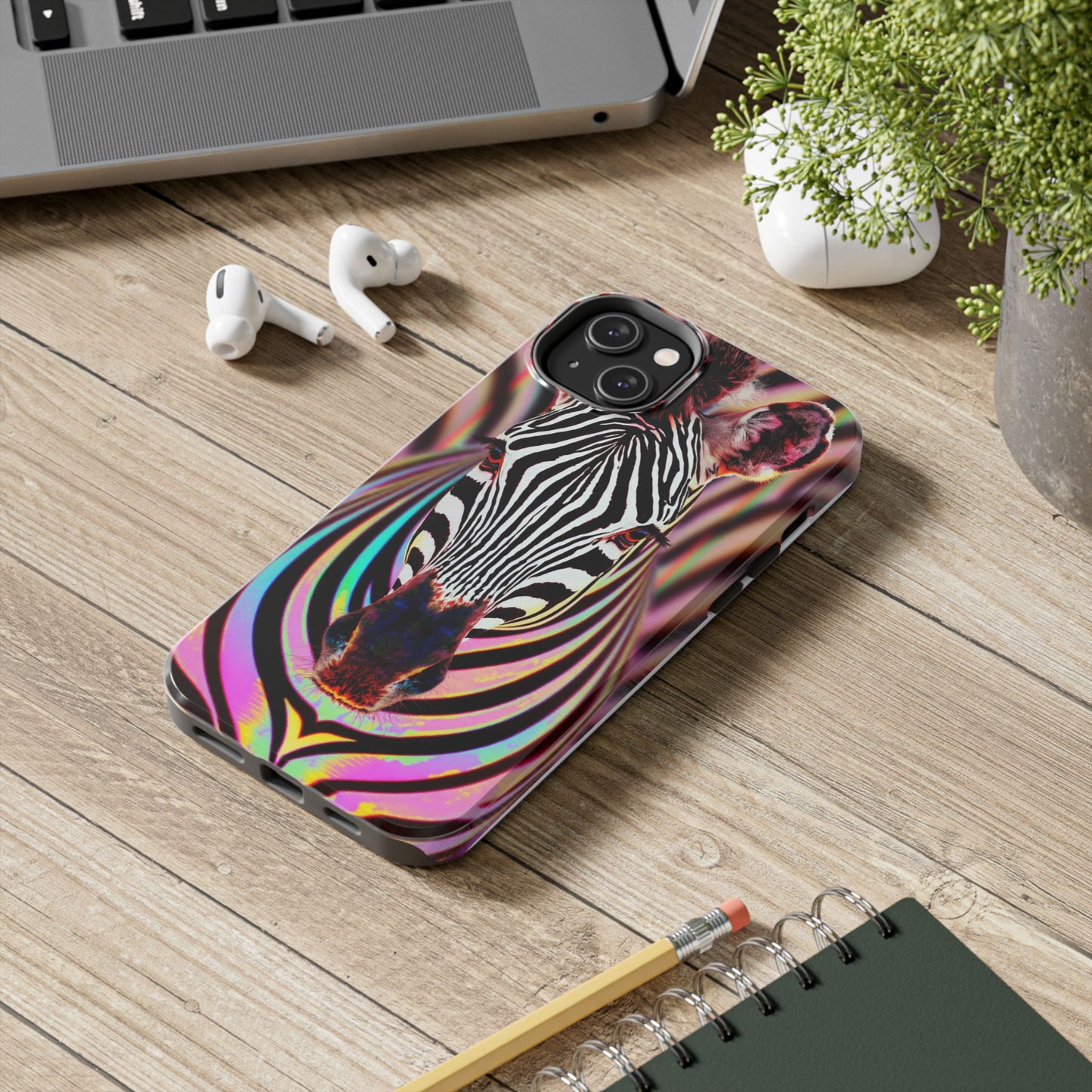 Vibrant Zebra Tough Phone Case - Unique Animal Design for Wild Spirit