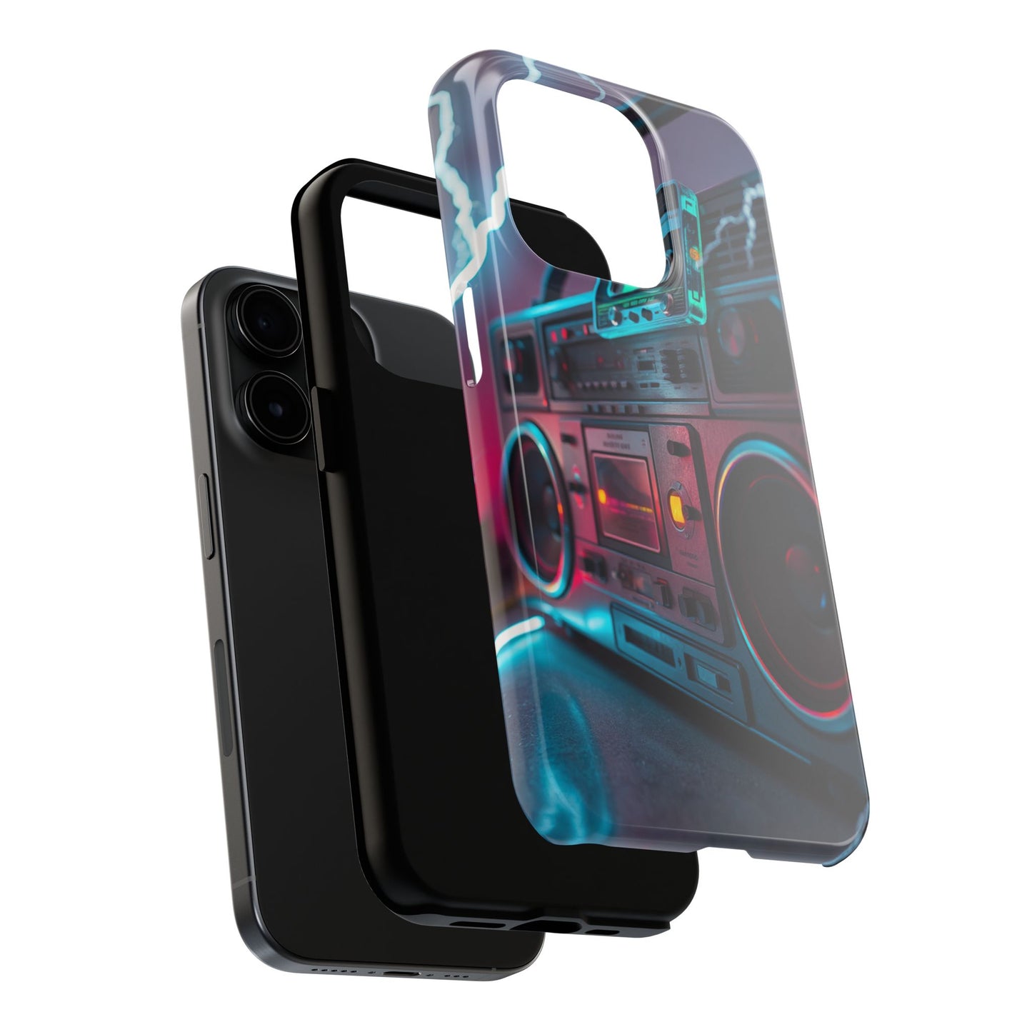 Retro Boombox Tough Phone Case – Vibrant Protection for Music Lovers