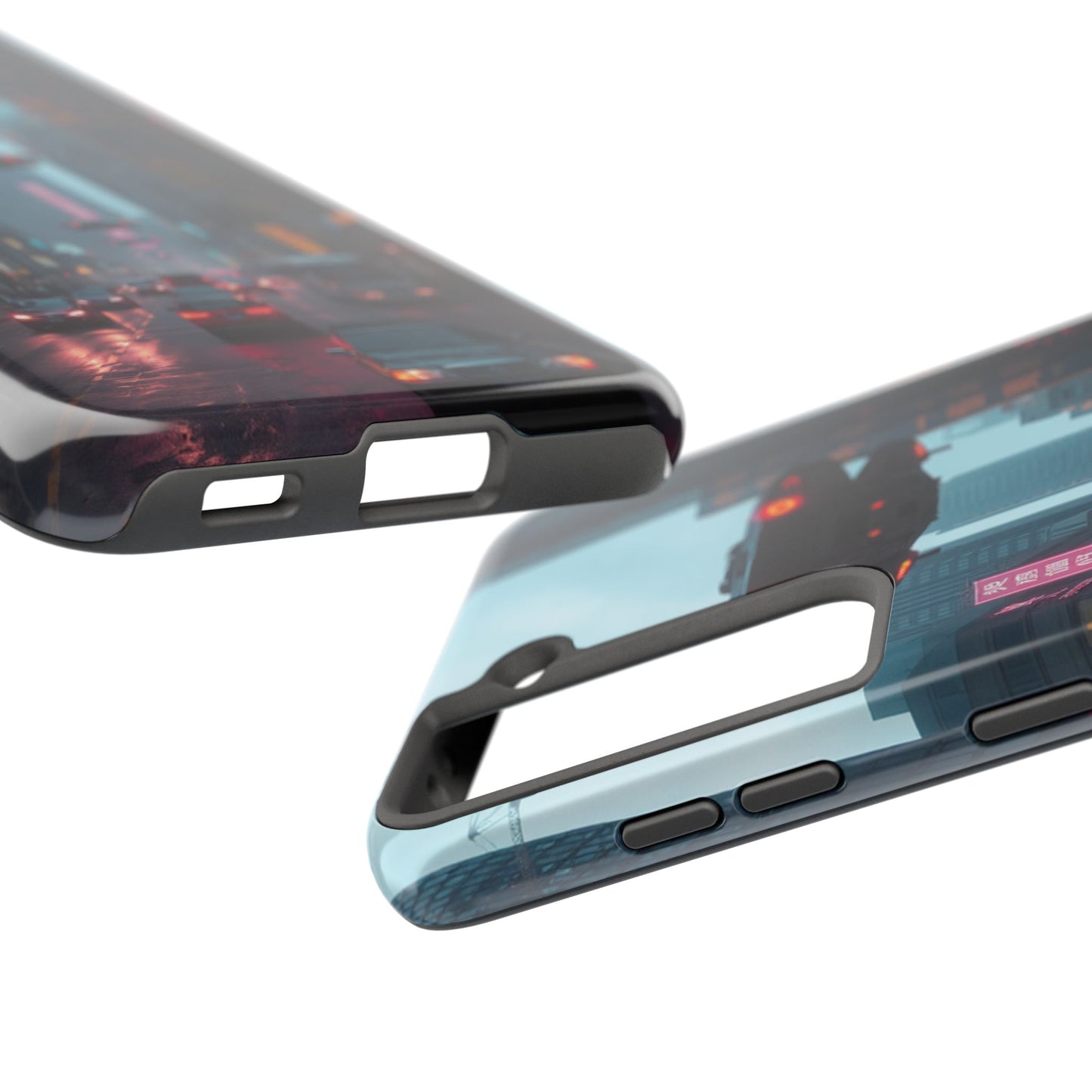 Futuristic City Tough Phone Case - Sci-Fi Design for Urban Explorers