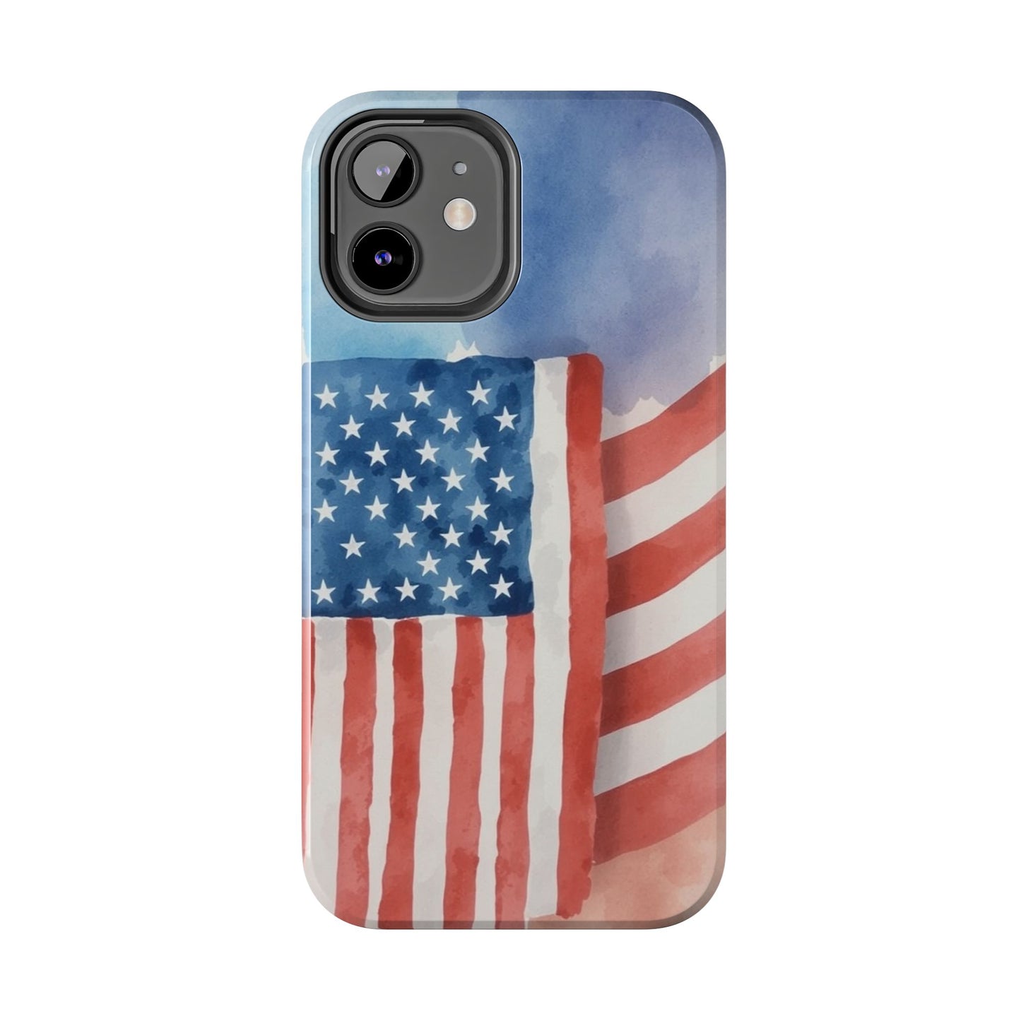 Abstract Watercolor American Flag Design - Tough Phone Case - for iPhone