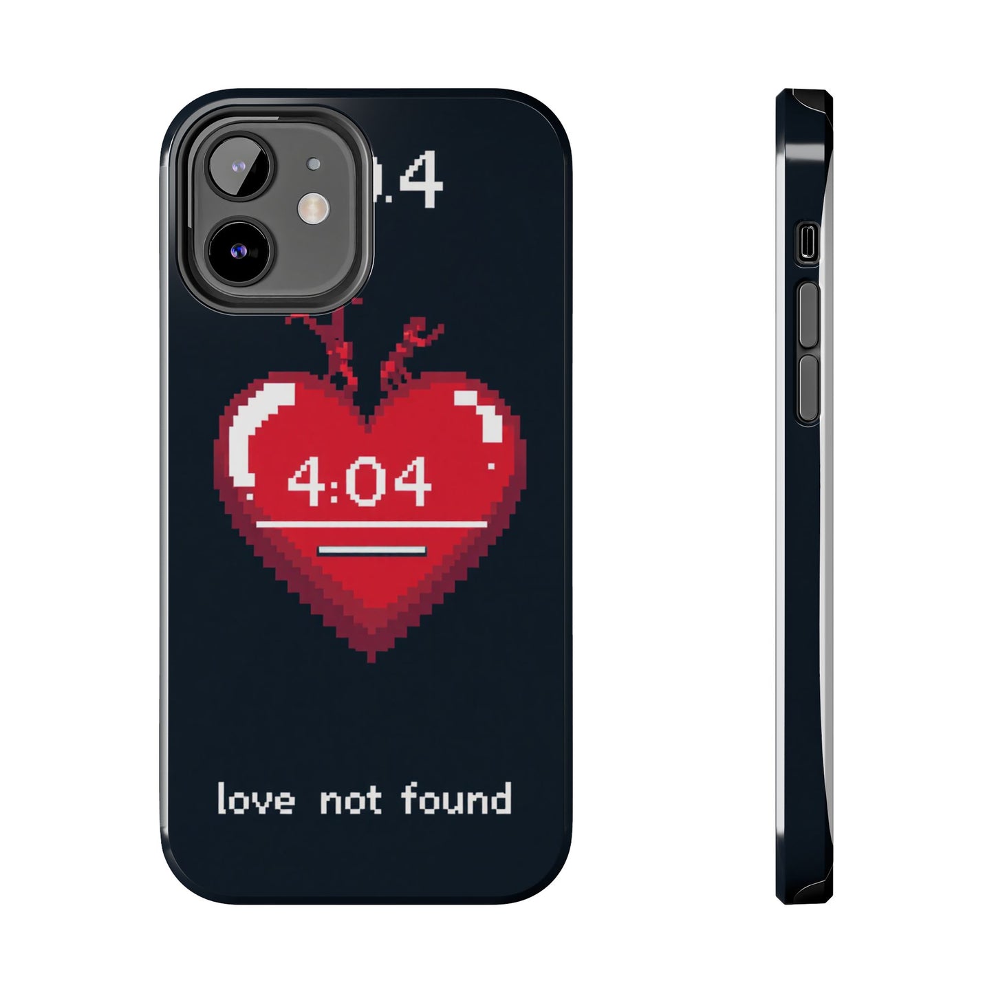 Vintage Pixel Heart Tough Phone Case - "404 Love Not Found" Design