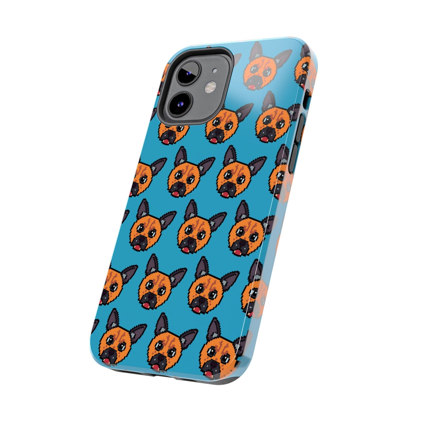 Cute Orange Dog Pixel Art Pattern Tough Phone Case - Fun & Durable Protection - for iPhone