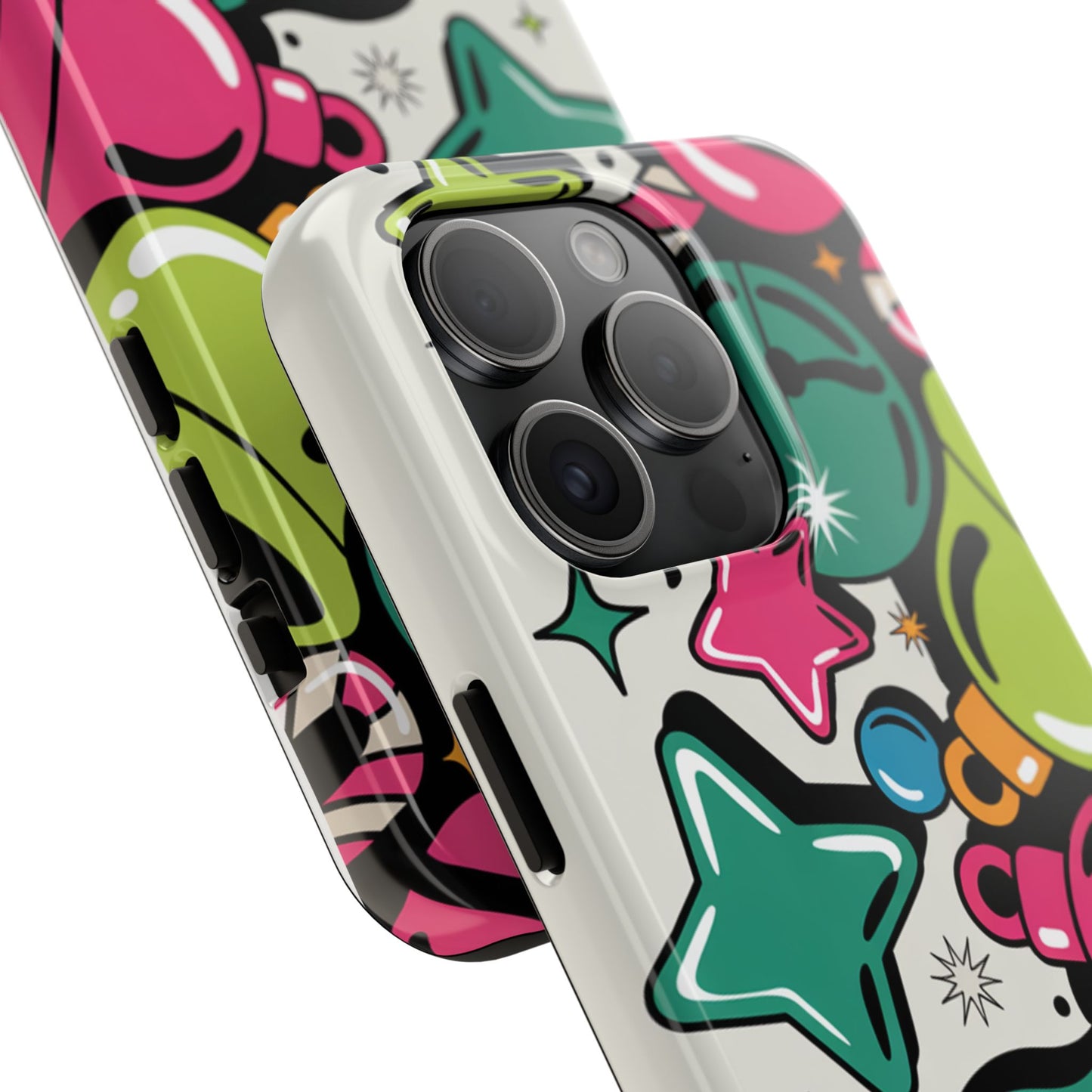 Retro 90's Colorful Bell Pattern Tough Phone Case for iPhones