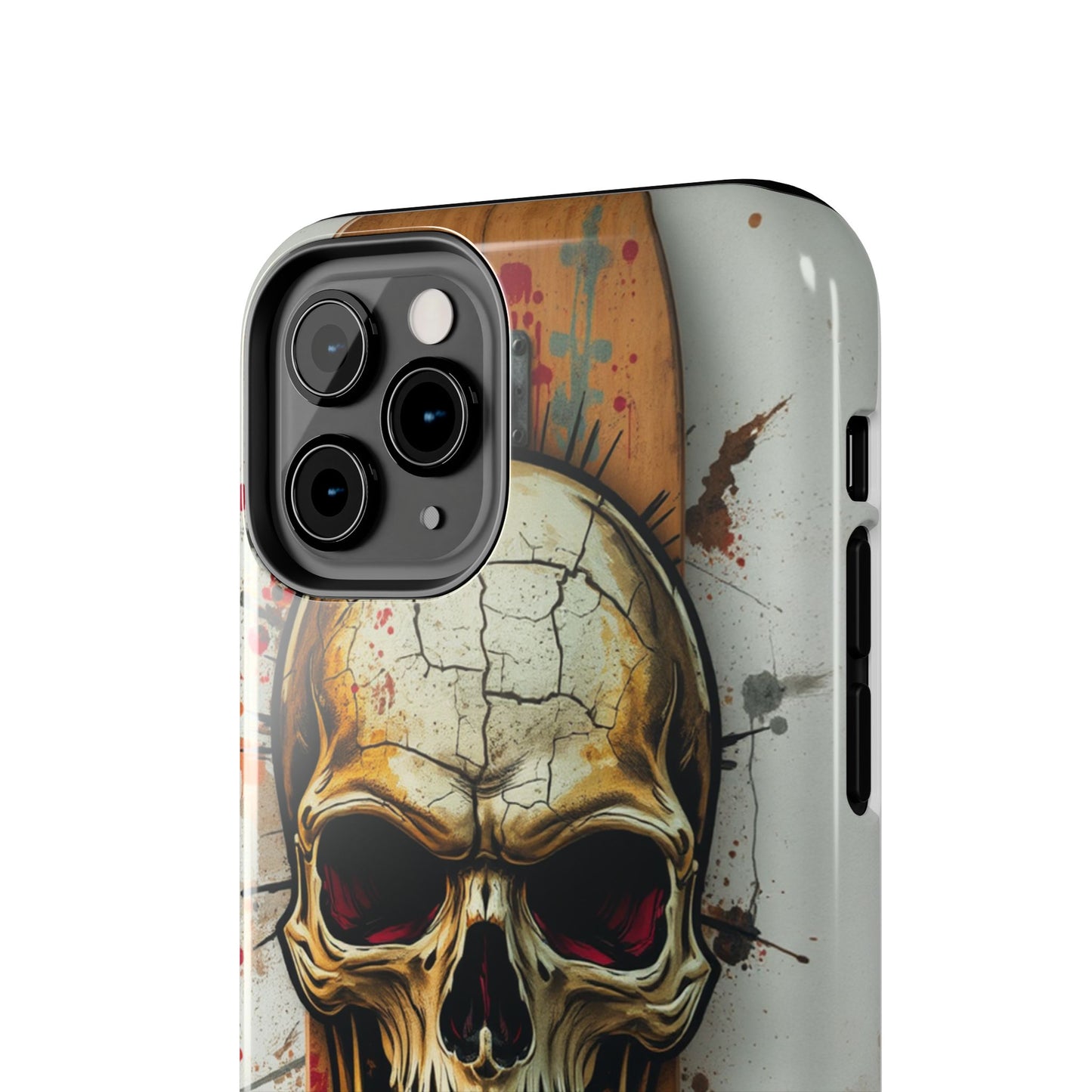 Edgy Skull Tough Phone Case - Durable Protection for Skateboard Enthusiasts