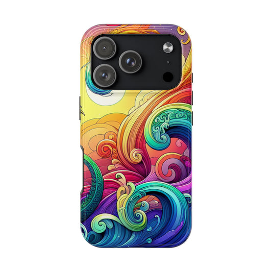 Fantasy Ocean Waves Tough Phone Case - Colorful Protective Cover - for iPhone