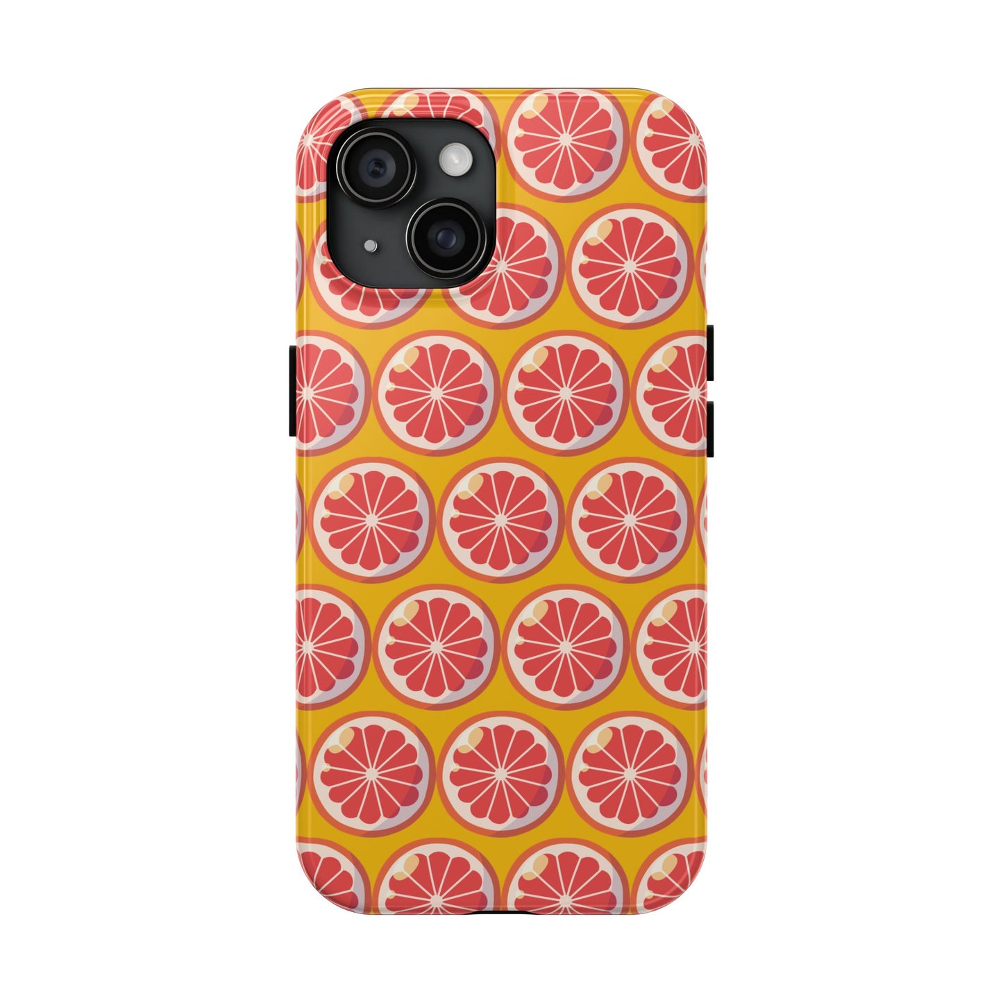 Citrus Pattern Tough Phone Case - Bright Grapefruit Design - for iPhone