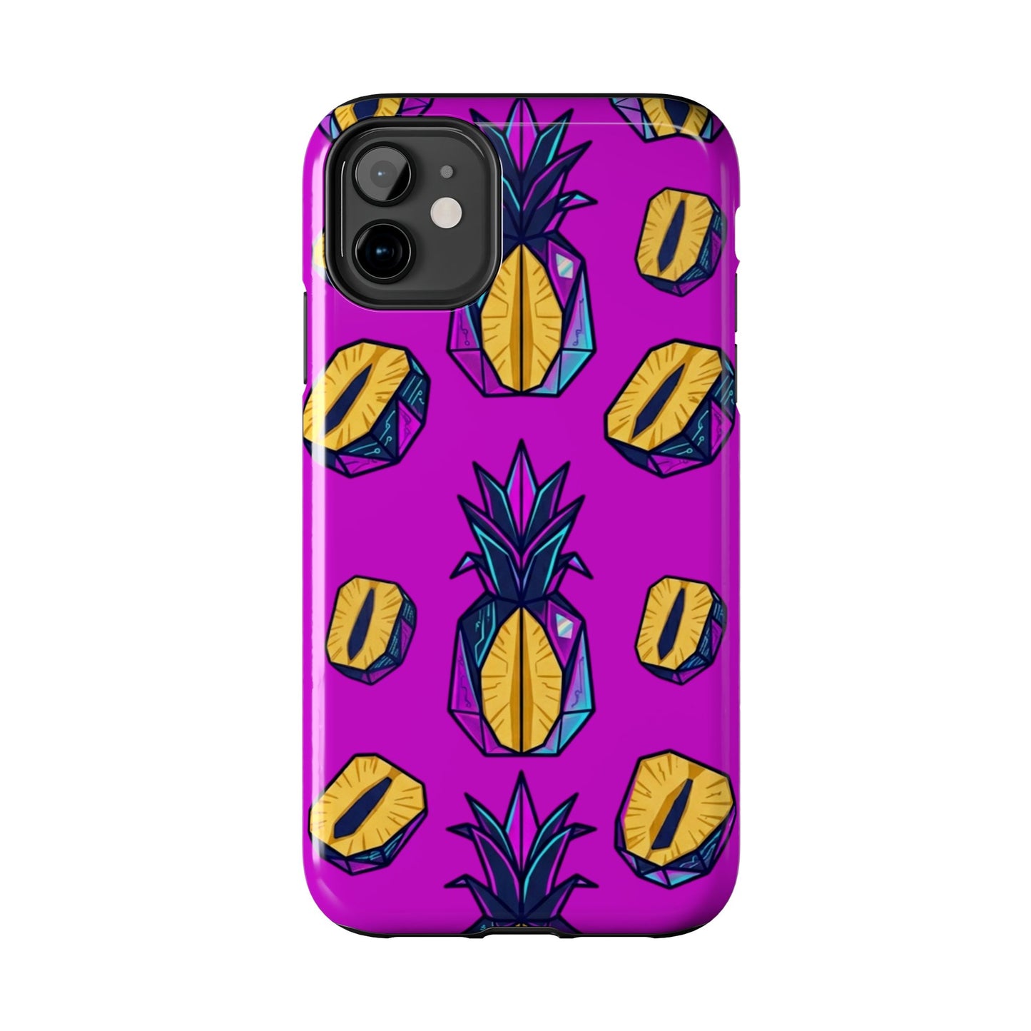 Cyberpunk Origami Pineapple iPhone Case
