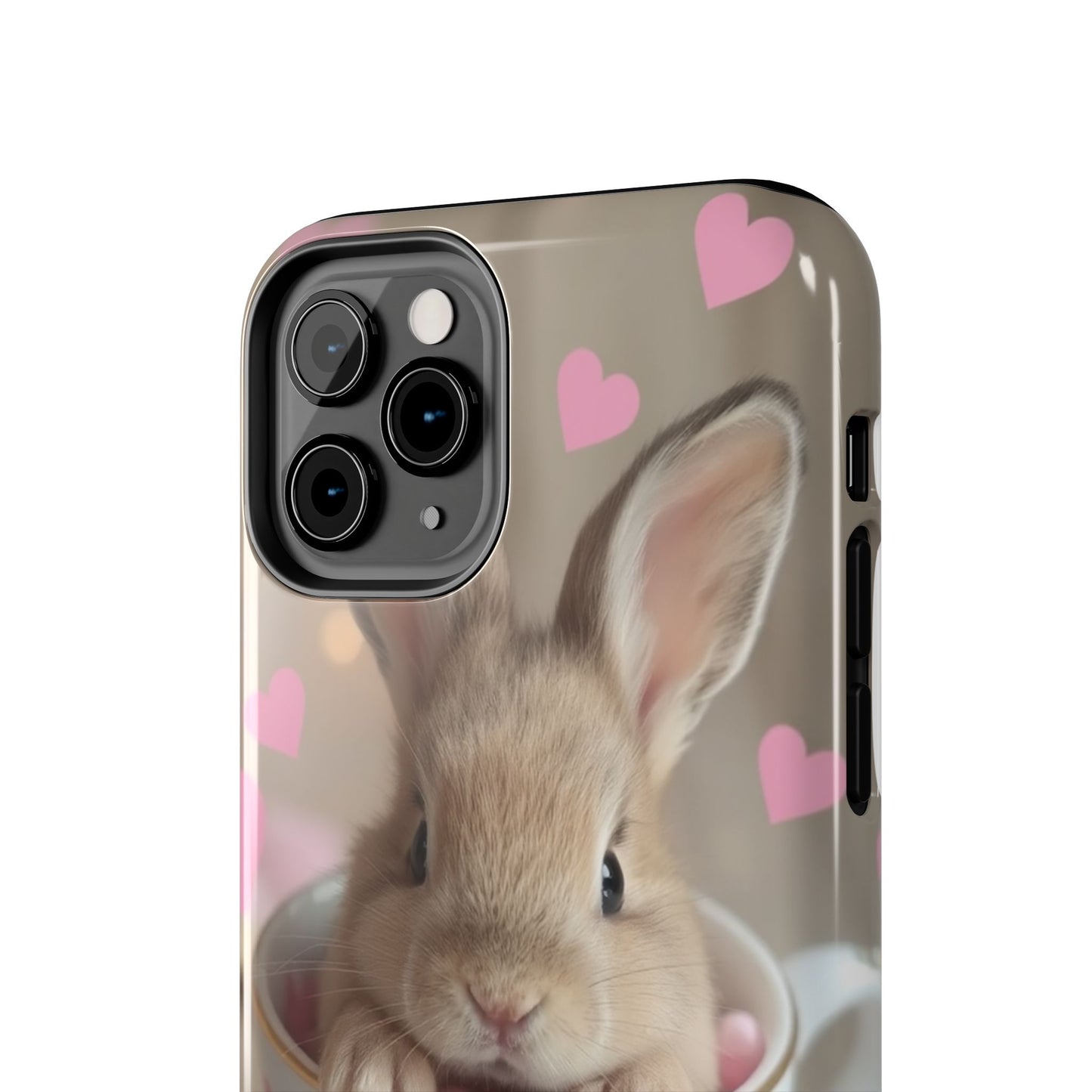 Adorable Bunny Phone Case with Heart Design - Cute Gift for Animal Lovers