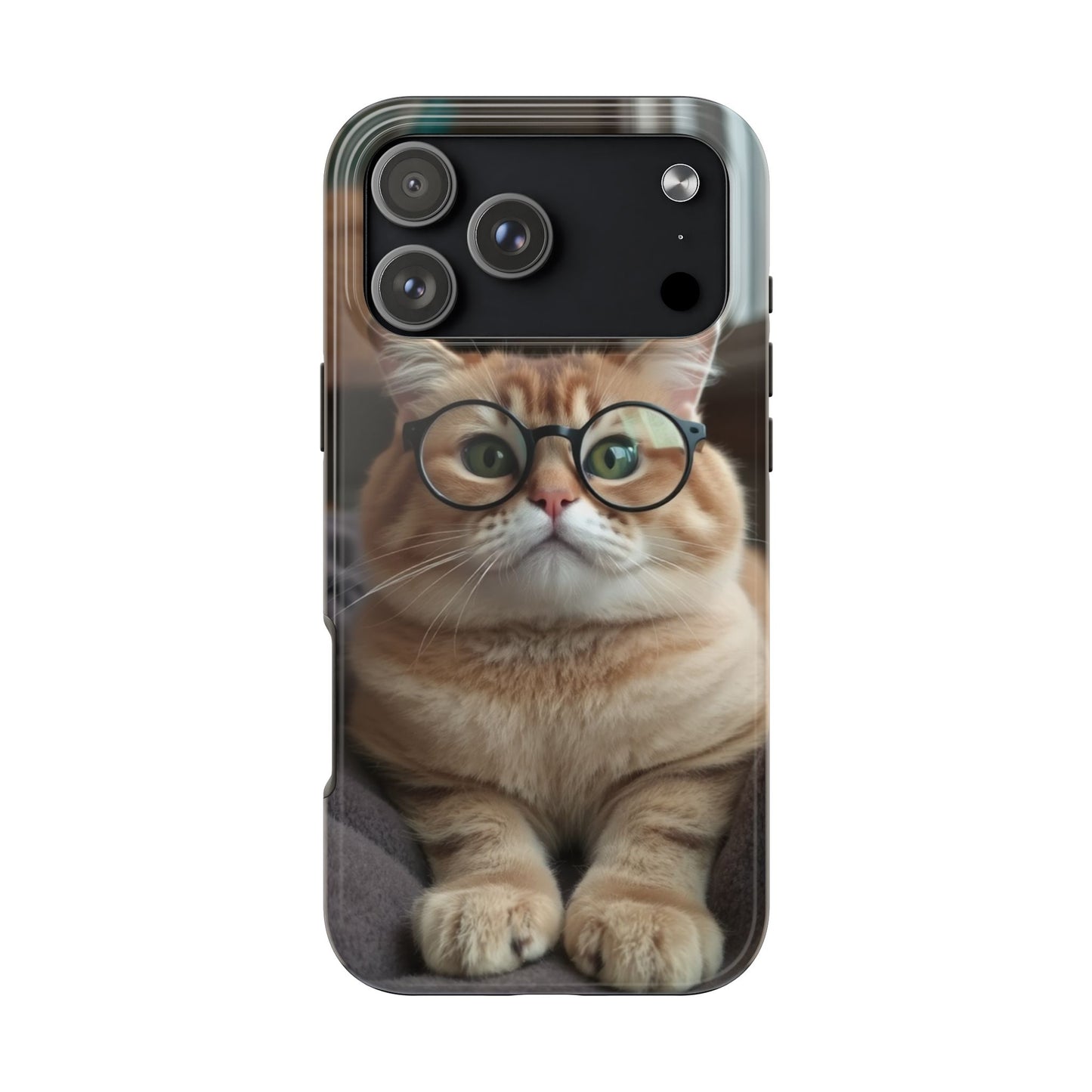Cute Cat Glasses Tough Phone Case - Fun & Stylish Protection for Cat Lovers