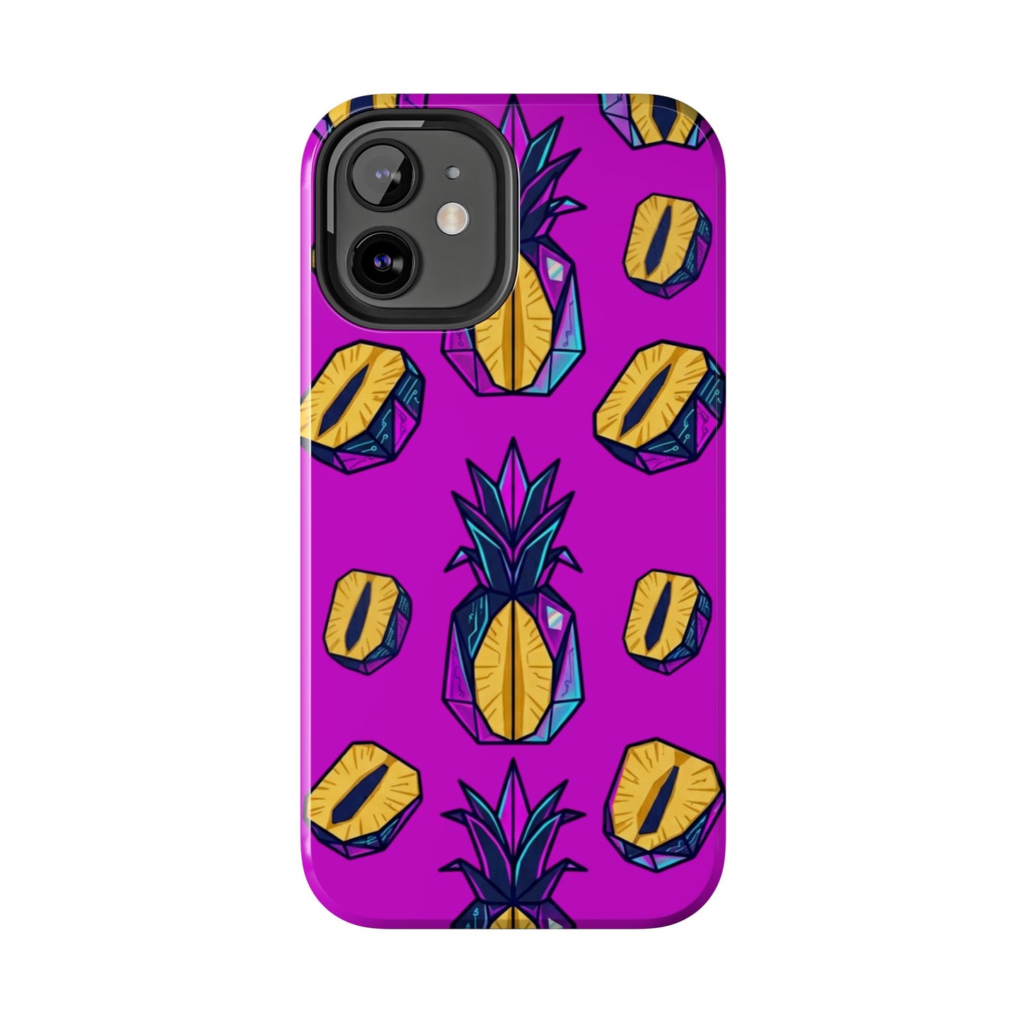 Cyberpunk Origami Pineapple iPhone Case