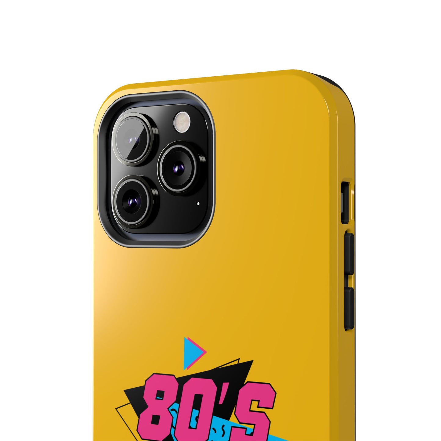 80's Made Me Tough Phone Case - Retro Yellow Silicone Cover - for iPhone