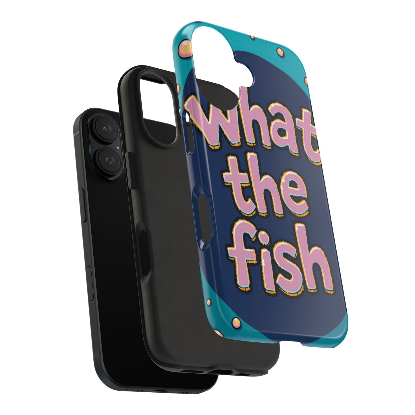 Playful Tough Phone Case - "What the Fish" Design