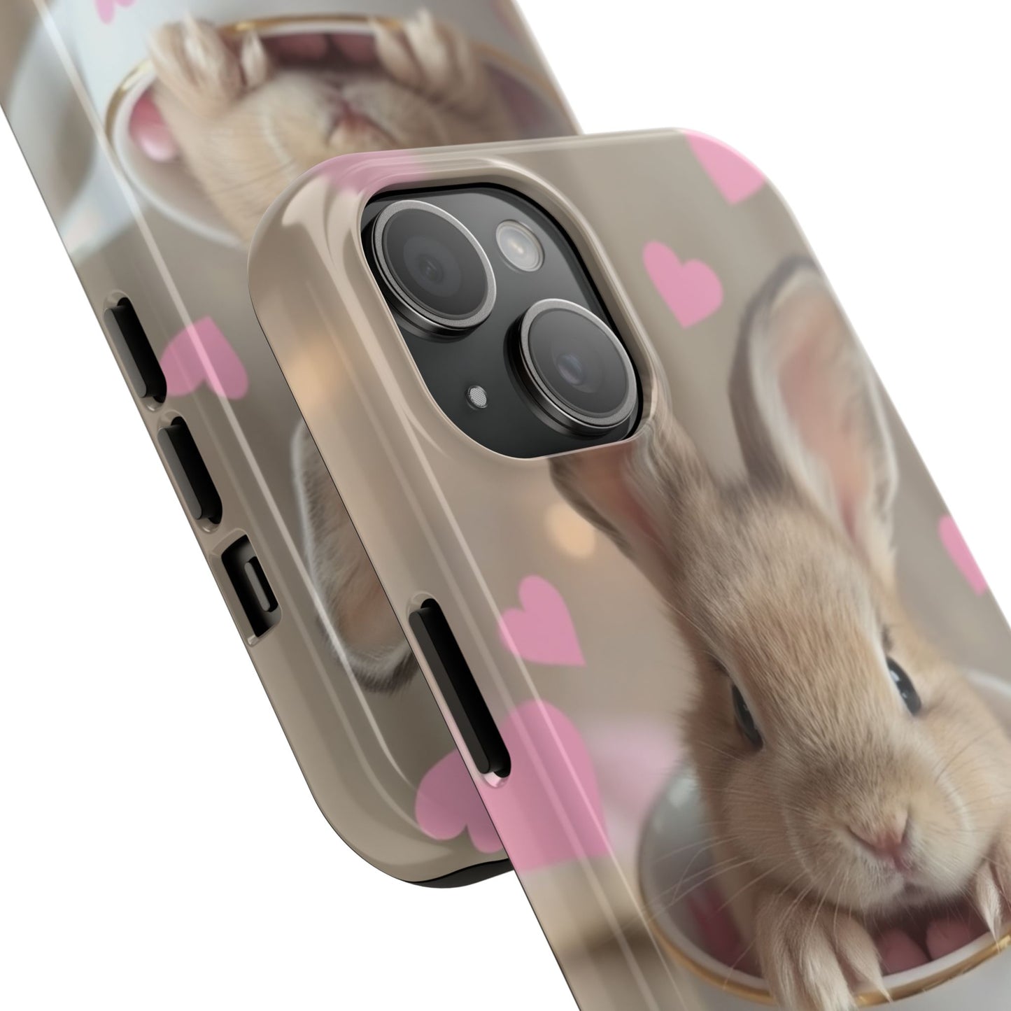 Adorable Bunny Phone Case with Heart Design - Cute Gift for Animal Lovers