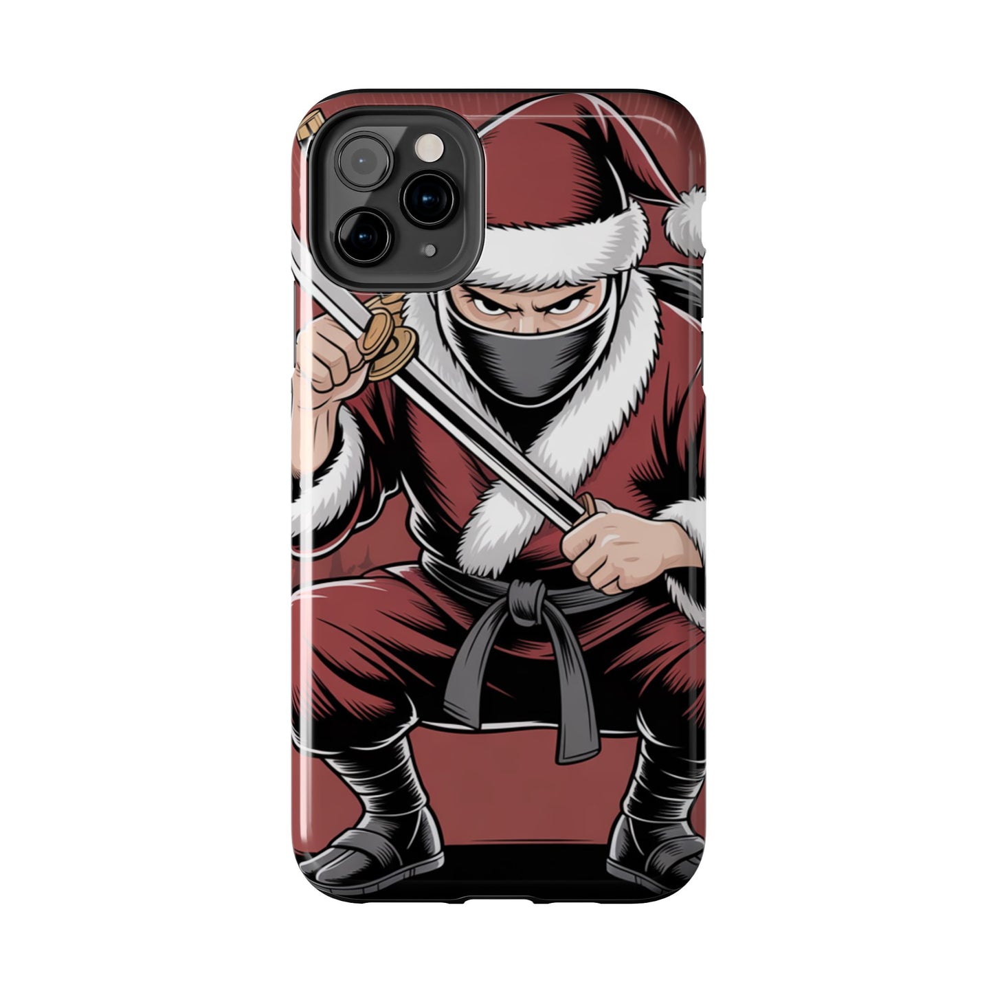 Ninja Santa Tough Phone Case | Durable Holiday Phone Cover for iPhone