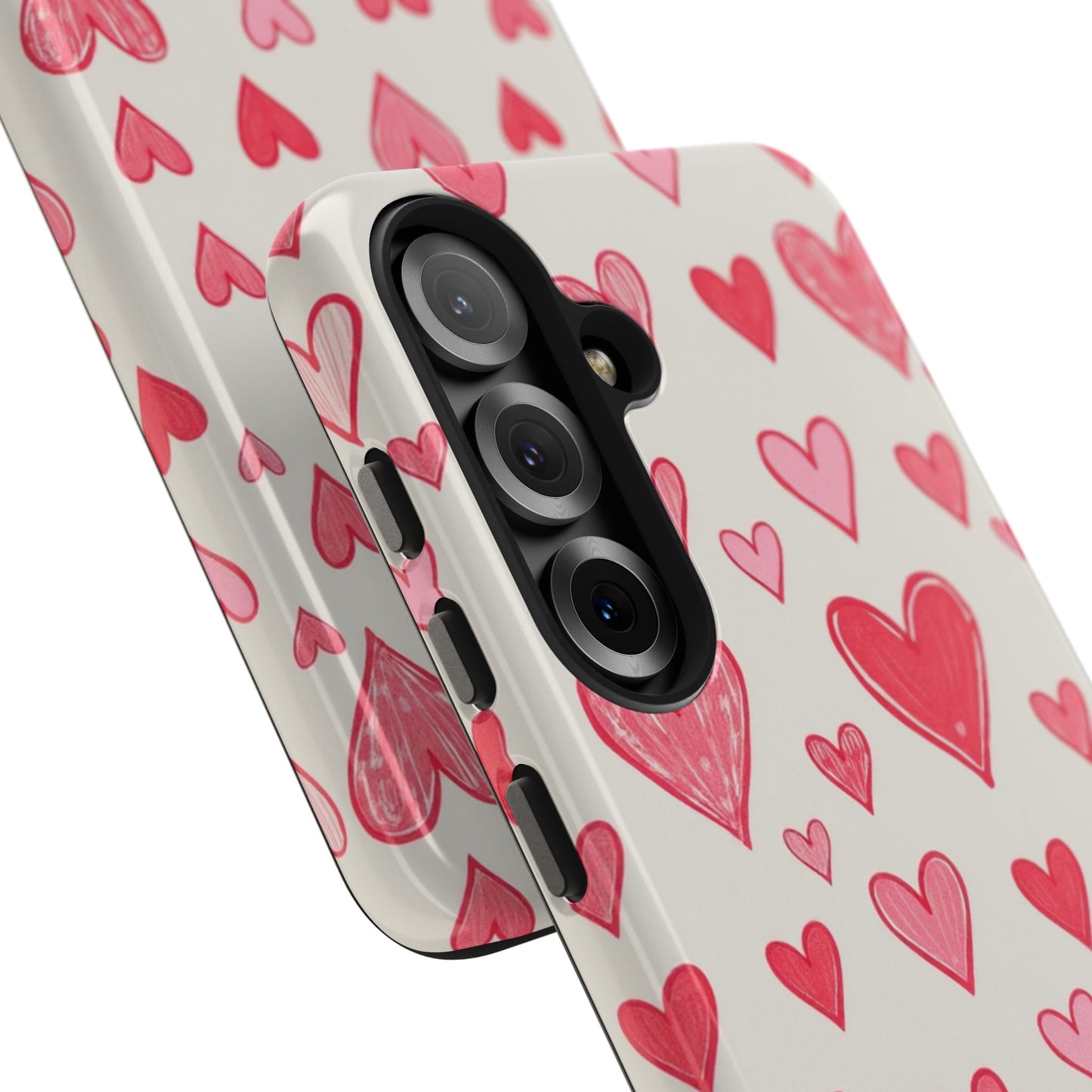 Heart Pattern Tough Phone Case - Cute and Stylish Protection