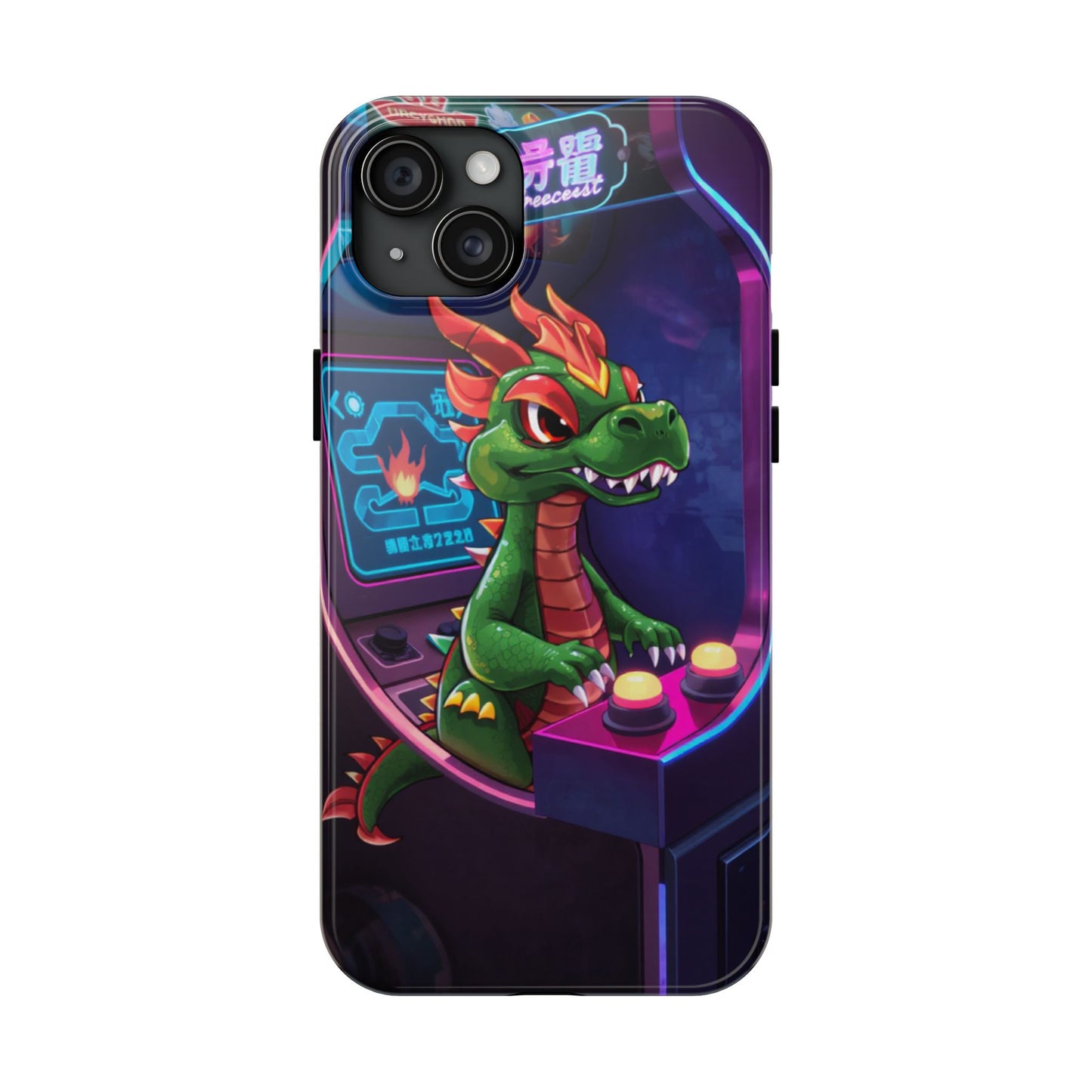 Retro Gamer Tough Phone Case with Dragon Design