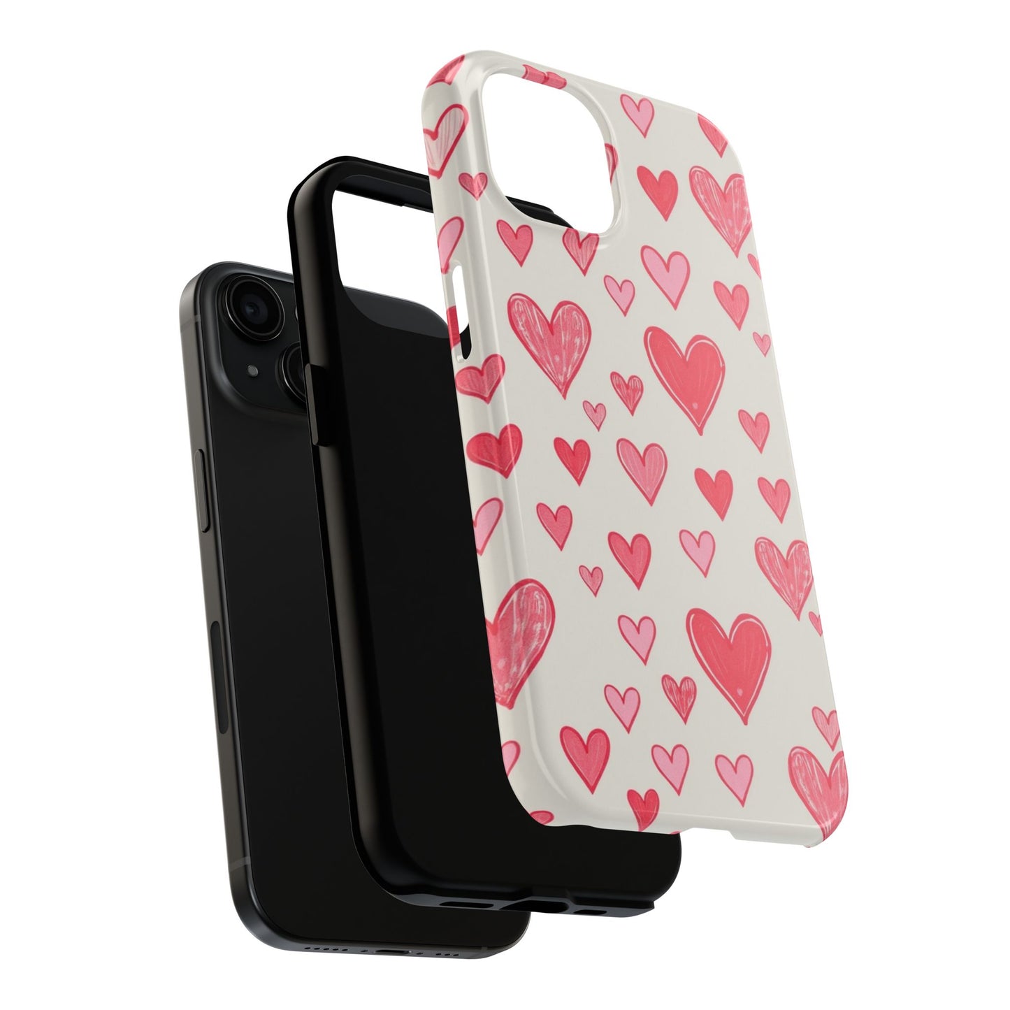 Heart Pattern Tough Phone Case - Cute and Stylish Protection