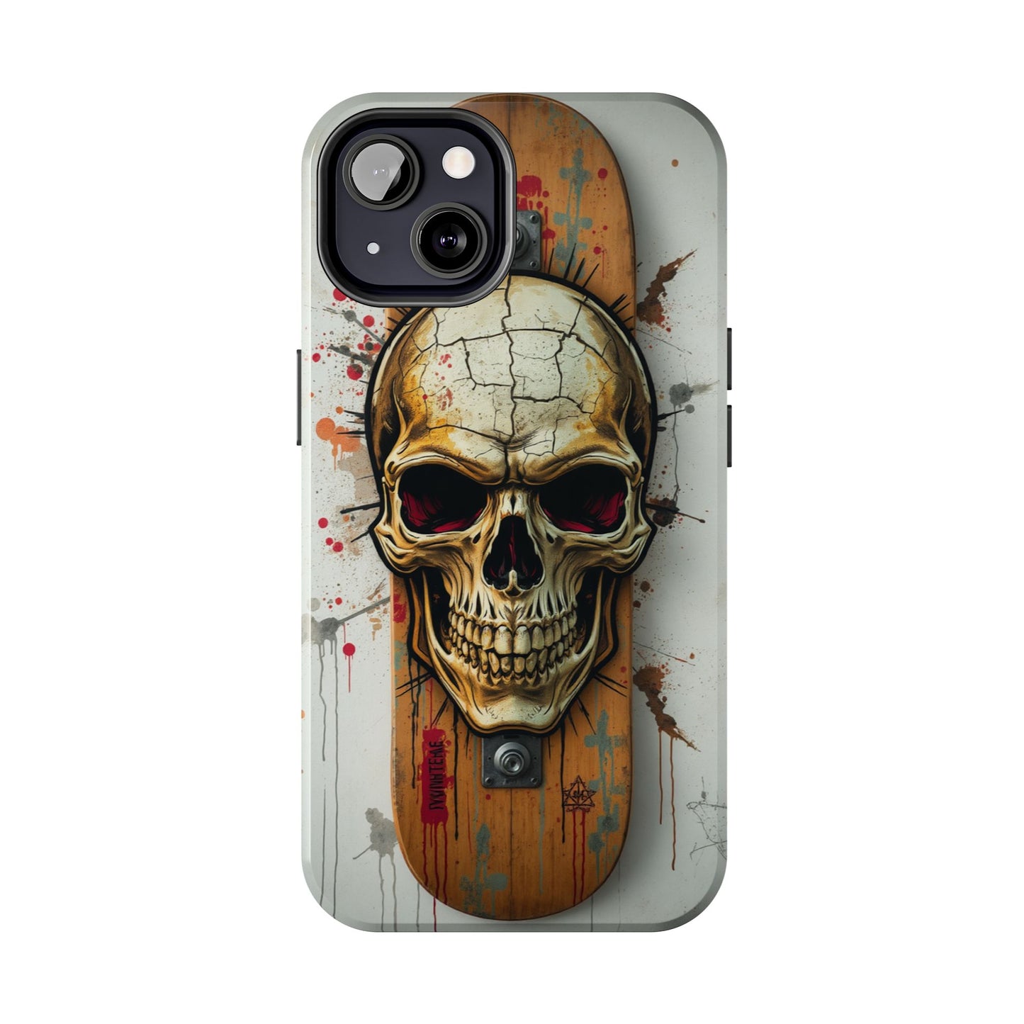 Edgy Skull Tough Phone Case - Durable Protection for Skateboard Enthusiasts