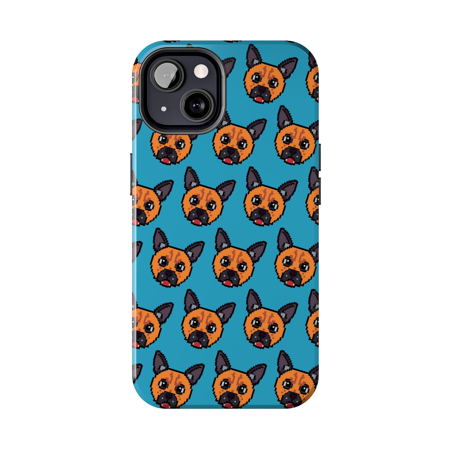 Cute Orange Dog Pixel Art Pattern Tough Phone Case - Fun & Durable Protection - for iPhone
