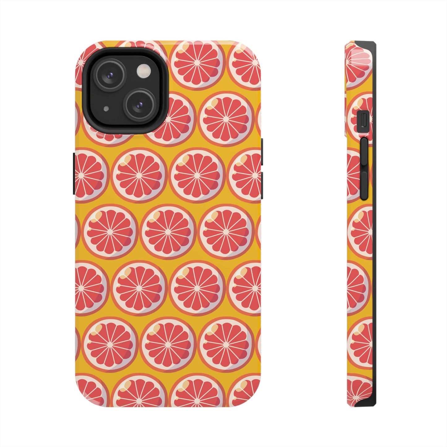 Citrus Pattern Tough Phone Case - Bright Grapefruit Design - for iPhone