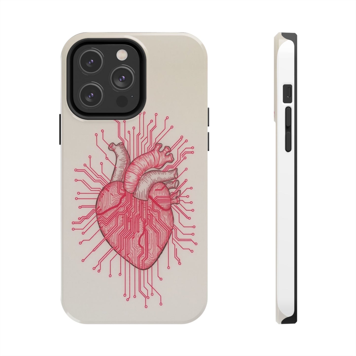 Heart Circuit Tough Phone Case – Unique Tech-Inspired Design for Tech Lovers