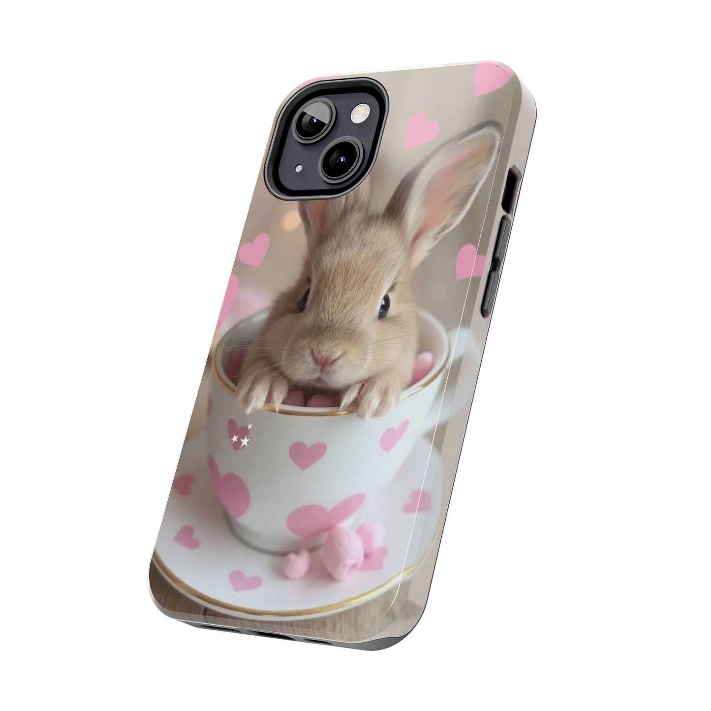 Adorable Bunny Phone Case with Heart Design - Cute Gift for Animal Lovers