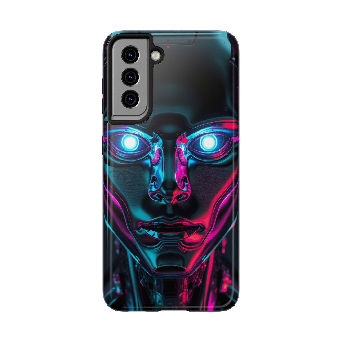 Futuristic Phone Case, Tough Phone Cover, Cyberpunk Style, Robot Design, Gift for Tech Lovers, Unique Phone Accessories
