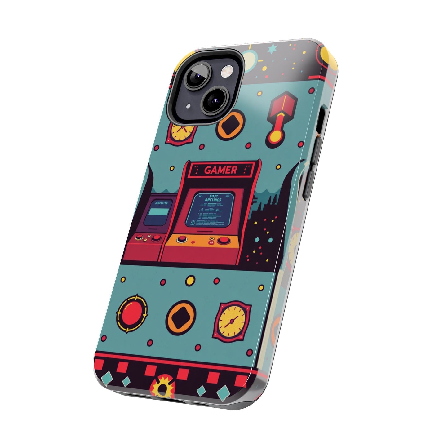 Retro Gamer Tough Phone Case - Vibrant Arcade Design for Gaming Enthusiasts - for iPhone
