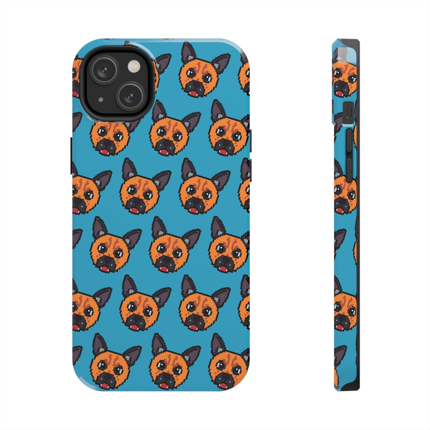 Cute Orange Dog Pixel Art Pattern Tough Phone Case - Fun & Durable Protection - for iPhone