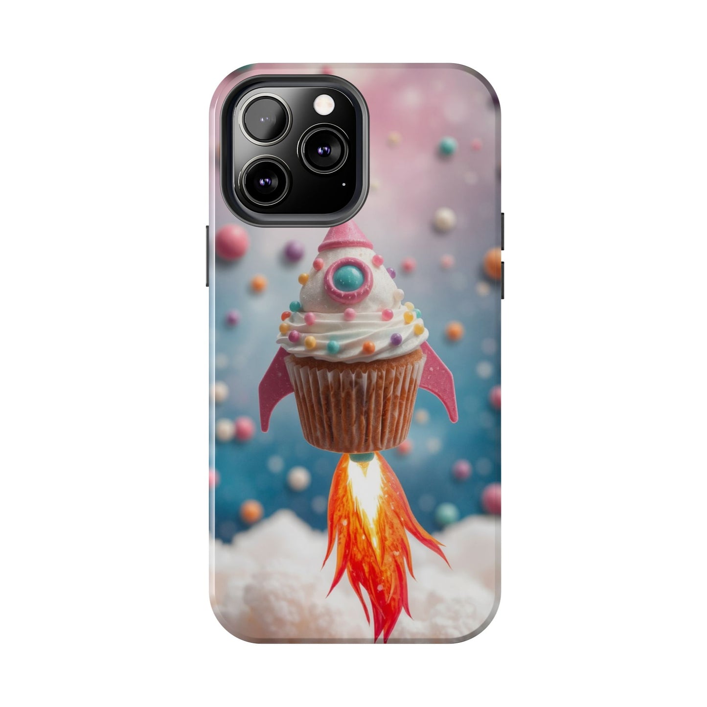 Whimsical Rocket Cupcake Phone Case - Fun Protective Case for Kids and Teens