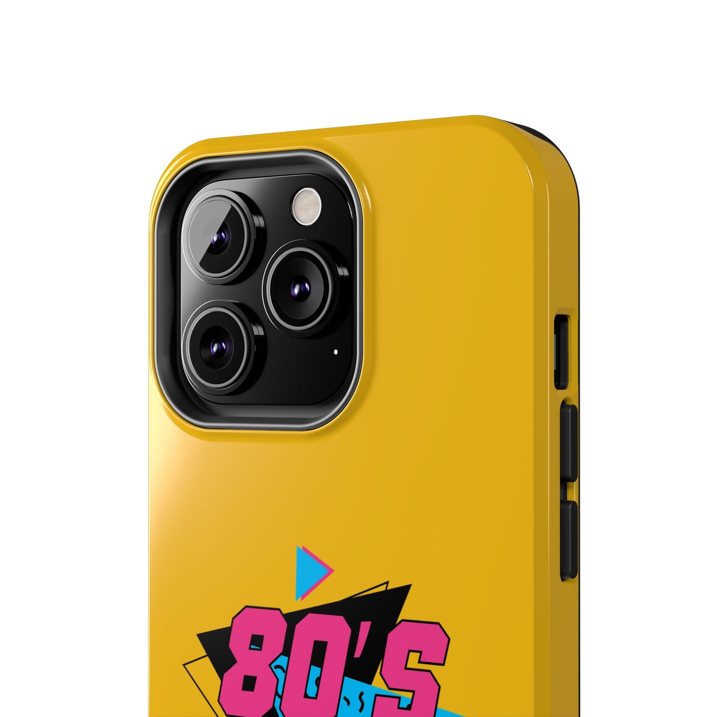 80's Made Me Tough Phone Case - Retro Yellow Silicone Cover - for iPhone