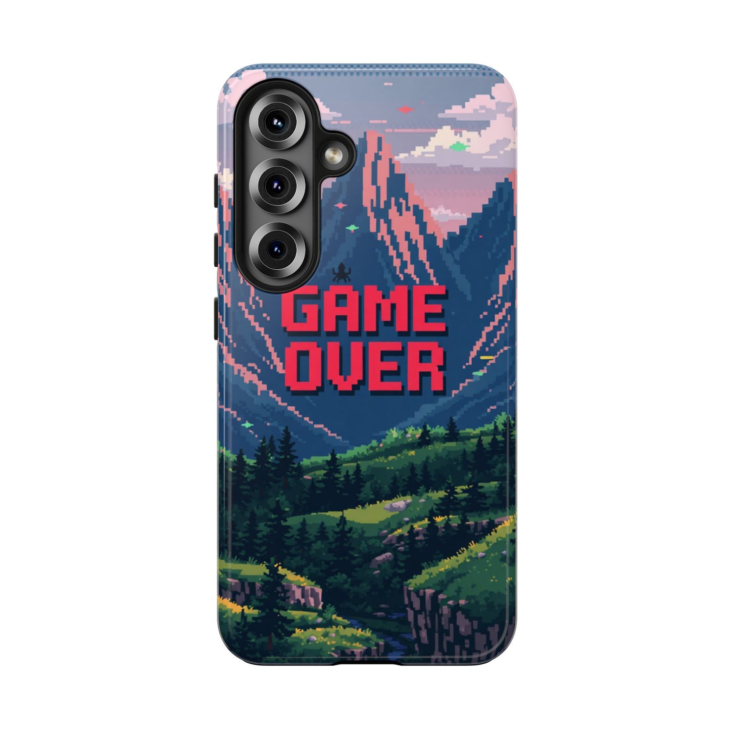 Pixel Art Tough Phone Case - 'Game Over' Design for Gamers