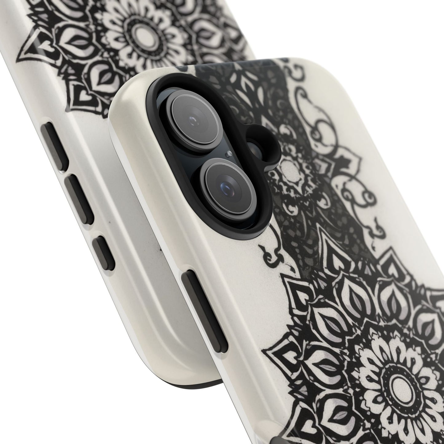 Stylish Tough Phone Cases with Dark Mandala Design - Durable and Unique Protection - for iPhone