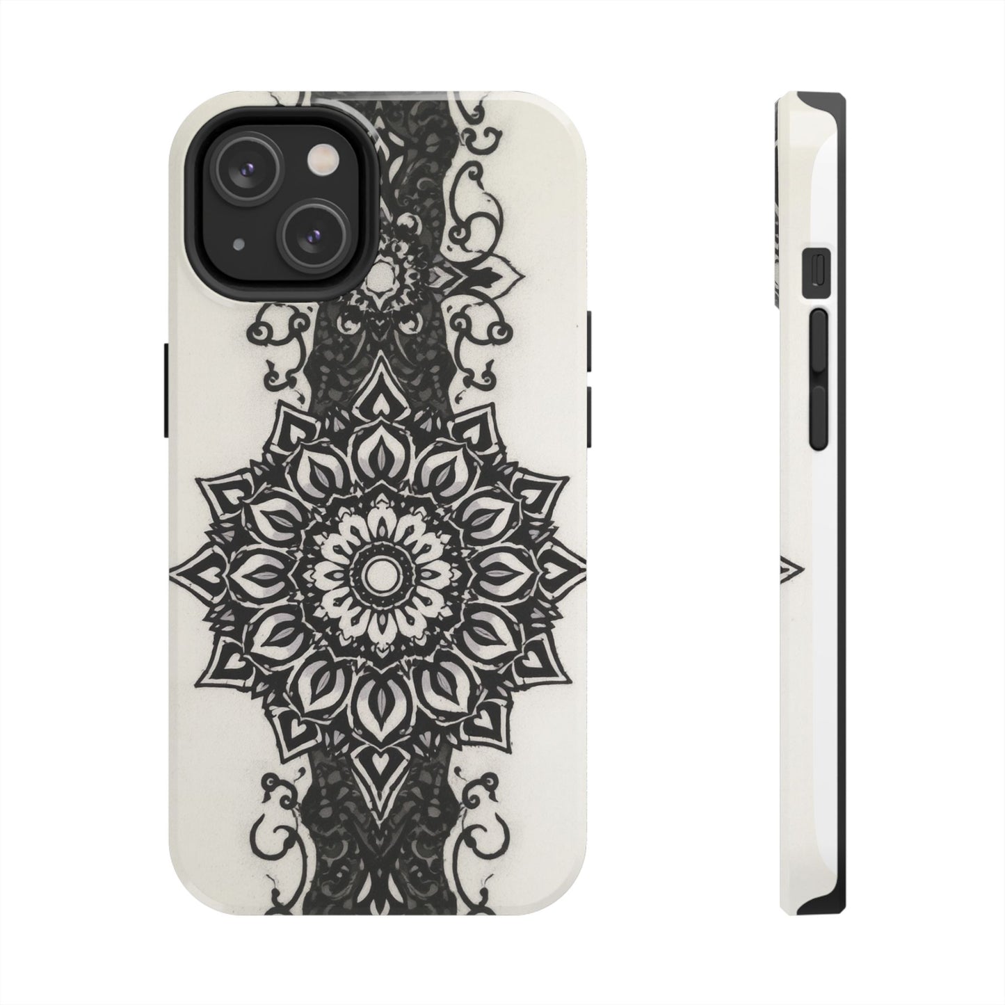 Stylish Tough Phone Cases with Dark Mandala Design - Durable and Unique Protection - for iPhone