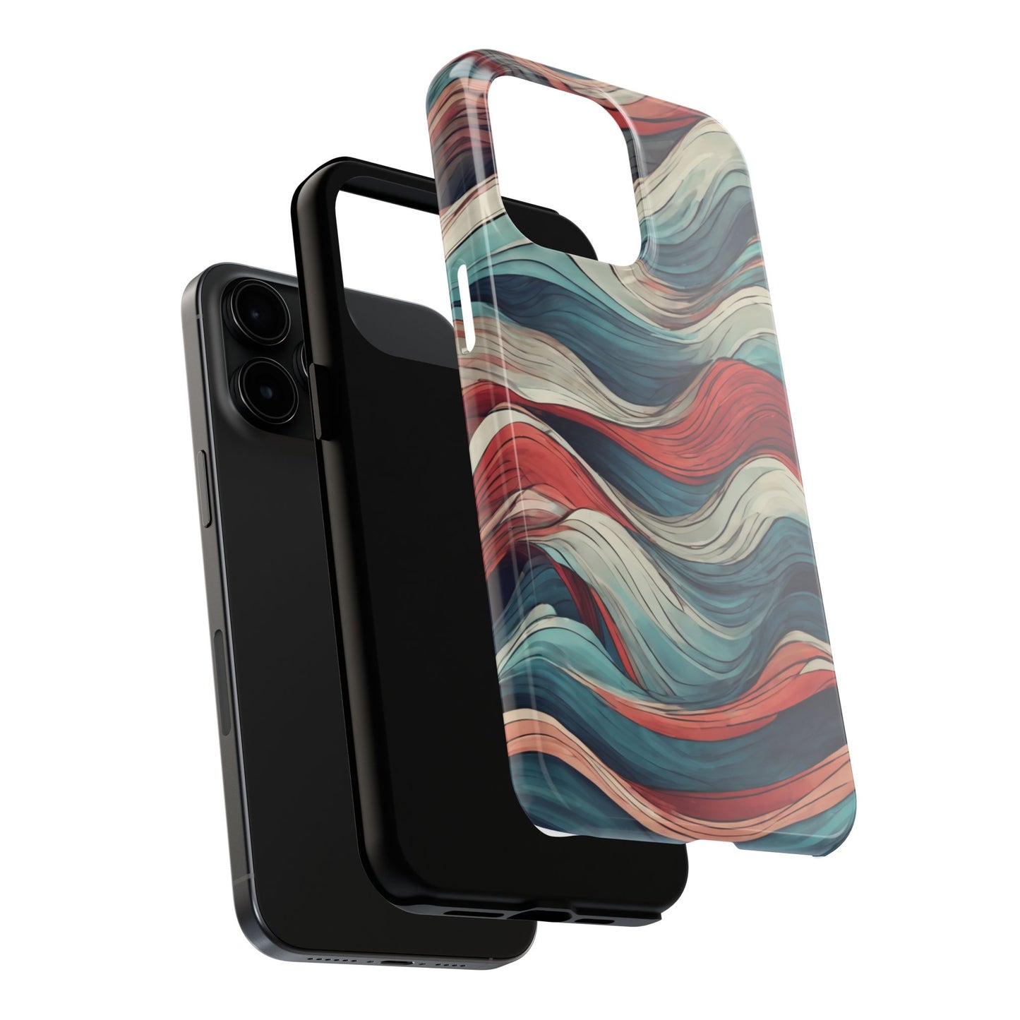 Abstract Waves Tough Phone Case - Stylish & Durable Phone Protection - for iPhone