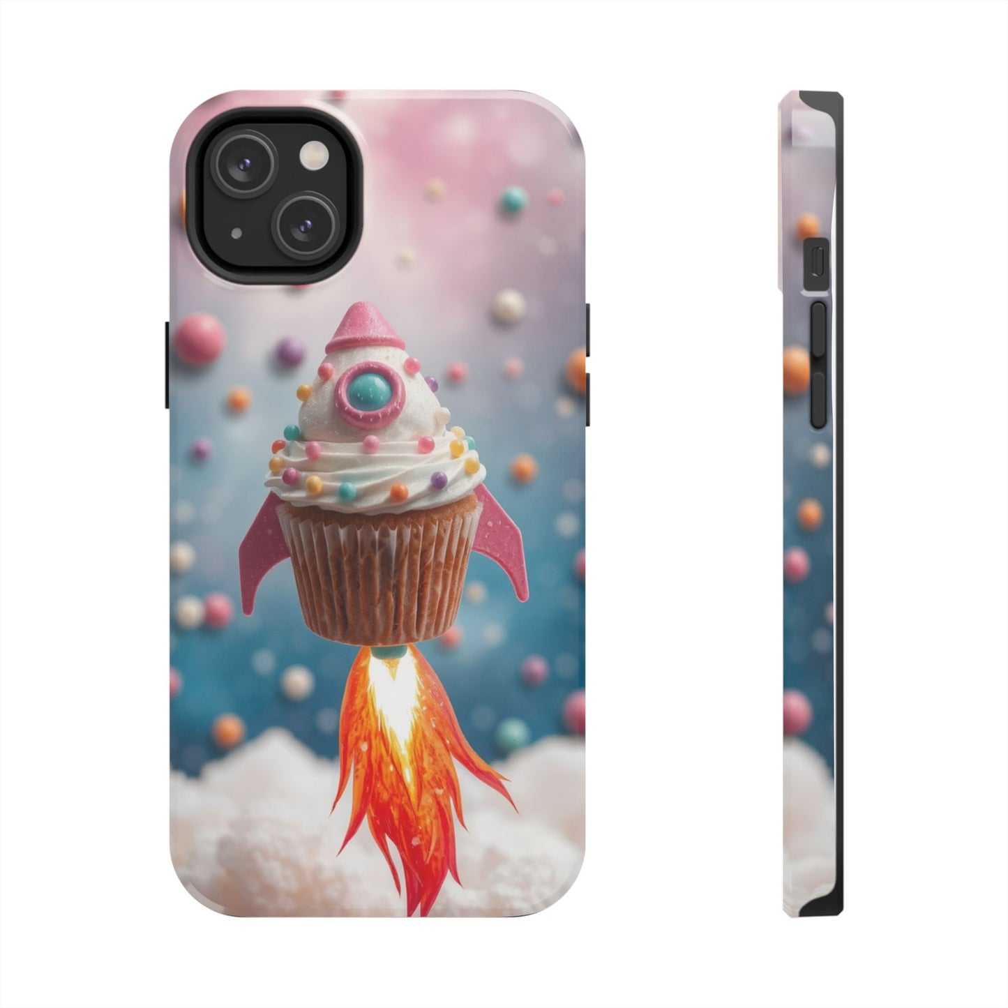 Whimsical Rocket Cupcake Phone Case - Fun Protective Case for Kids and Teens