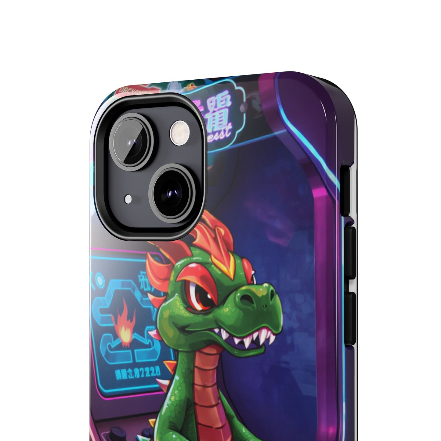 Retro Gamer Tough Phone Case with Dragon Design