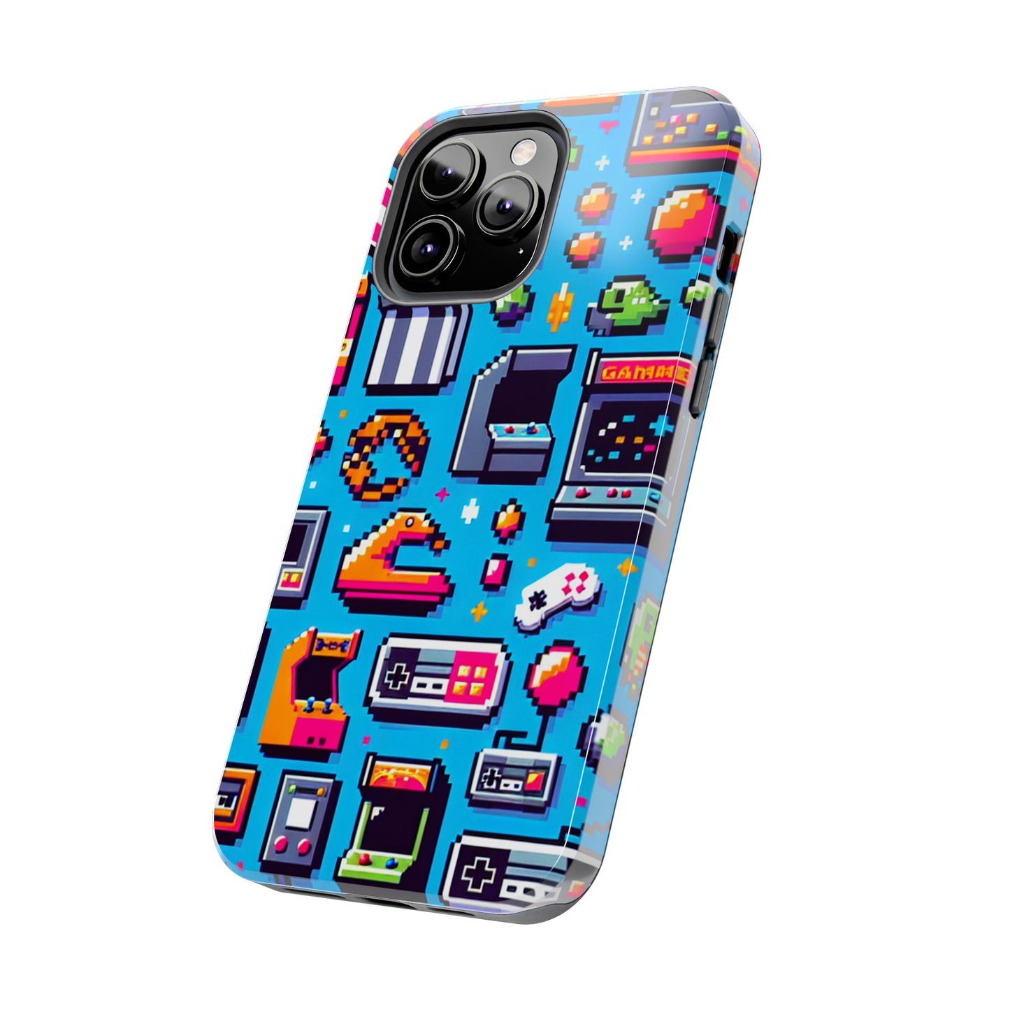 Retro Gaming Tough Phone Case - Pixel Art Design for Gamers - for iPhone