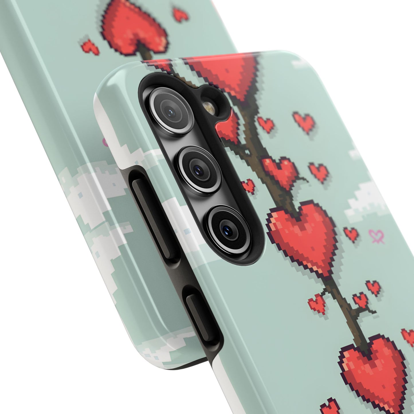 Pixelated Love Hearts Tree | Tough Phone Case - Cute Design - for iPhone