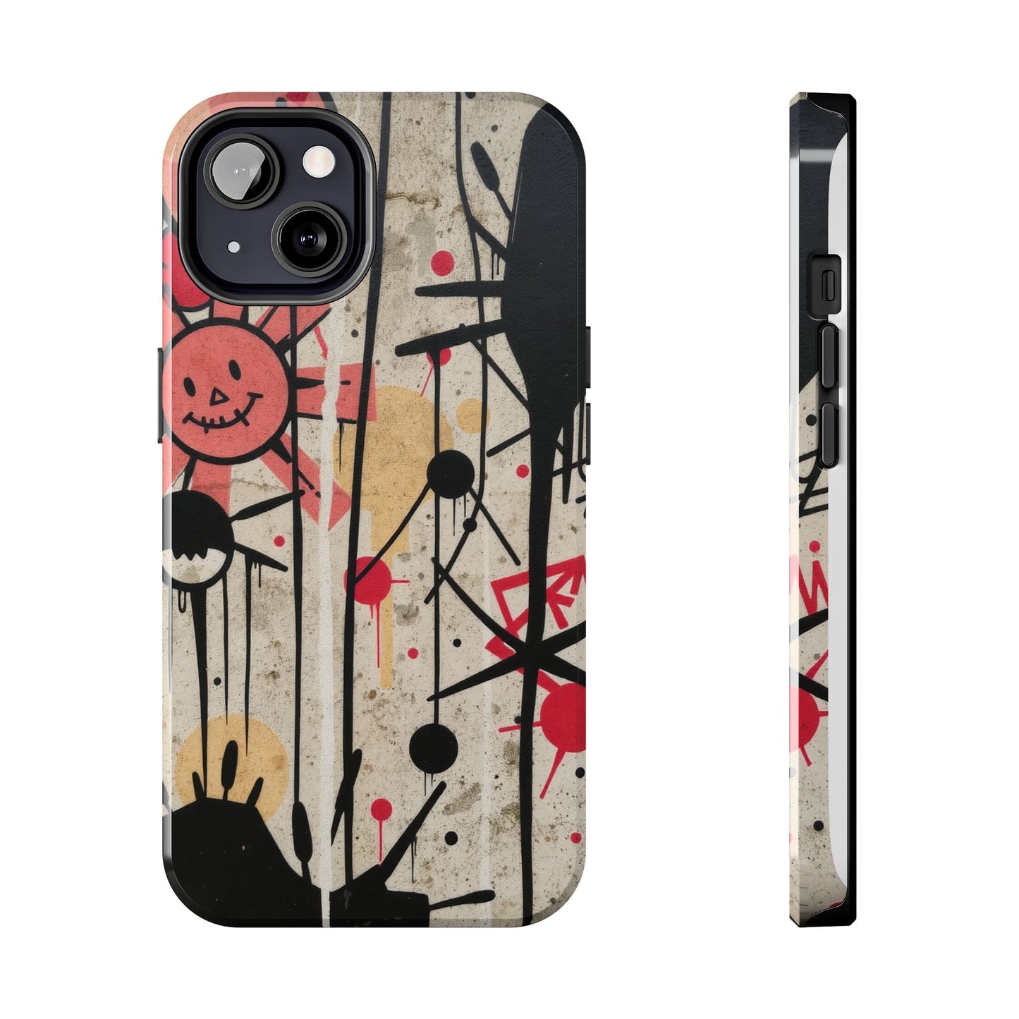Artistic Tough Phone Case - Abstract Fun Grafitti Design for Protective Style - for iPhone