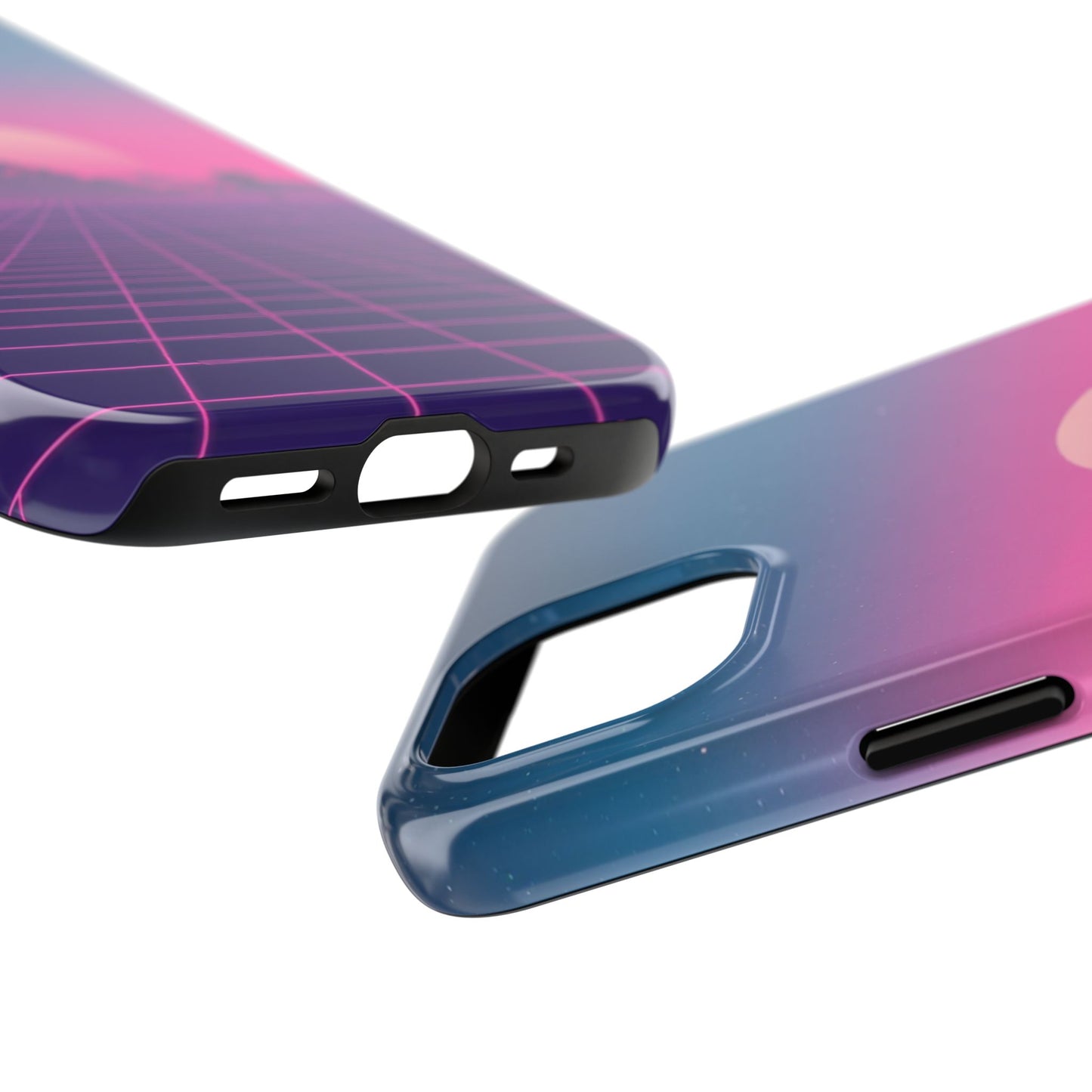 Retro Aesthetic Tough Phone Case - Vibrant Sunset Design
