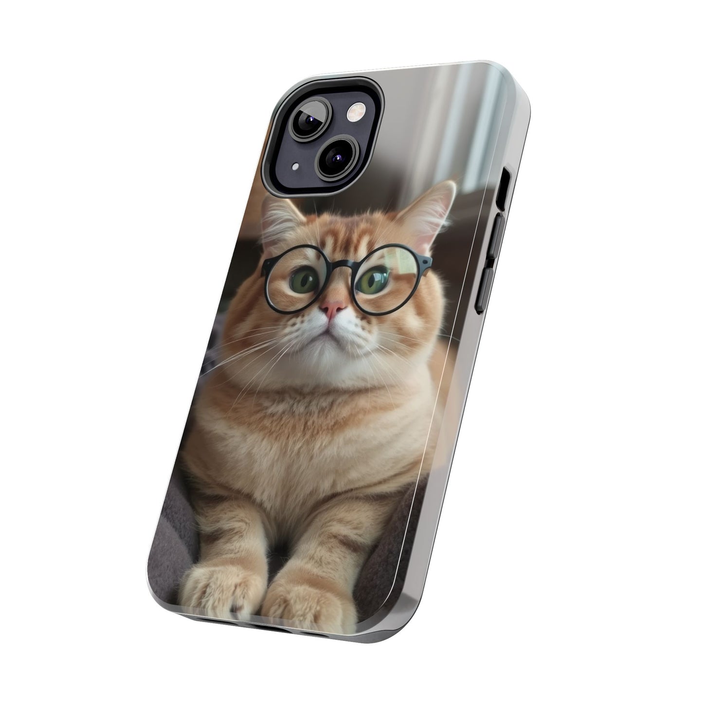 Cute Cat Glasses Tough Phone Case - Fun & Stylish Protection for Cat Lovers