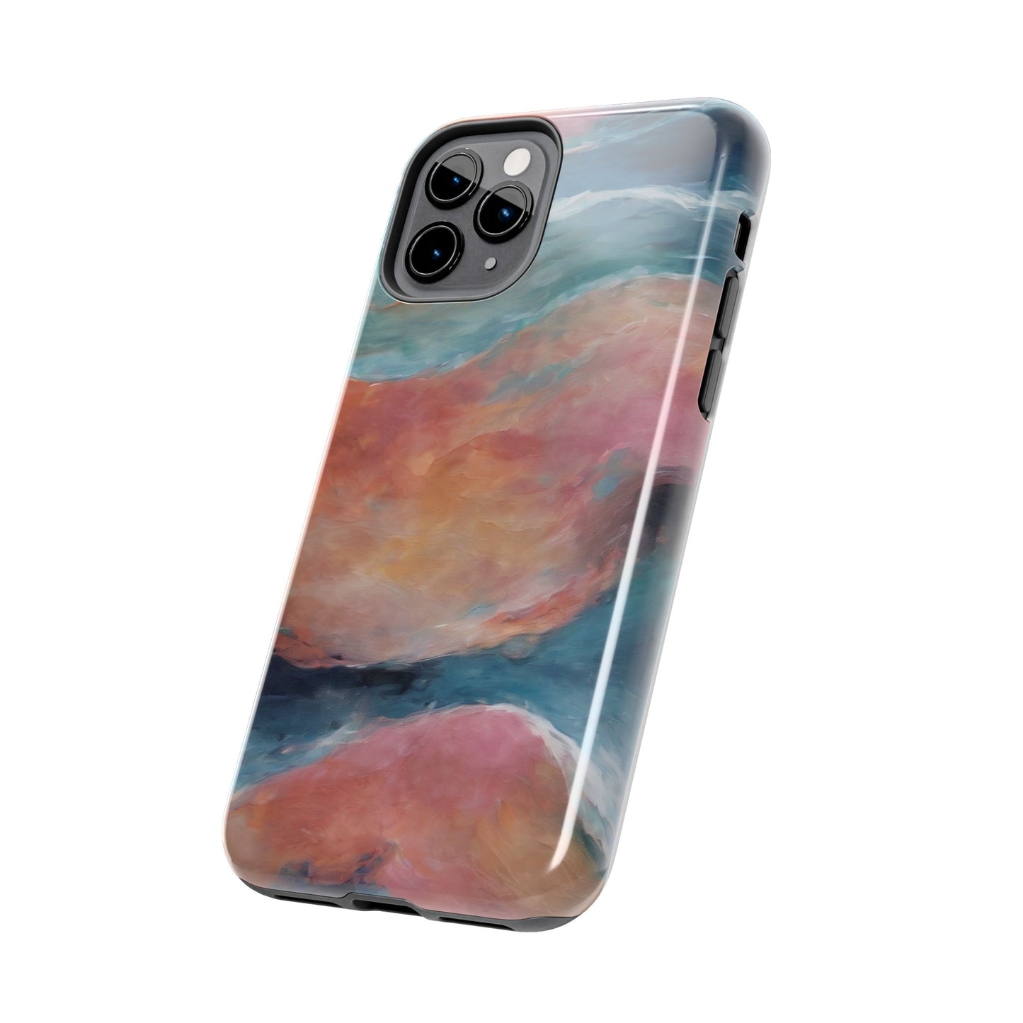 Artistic Painted Sea Tough Phone Case - Abstract Waves Design - for iPhone