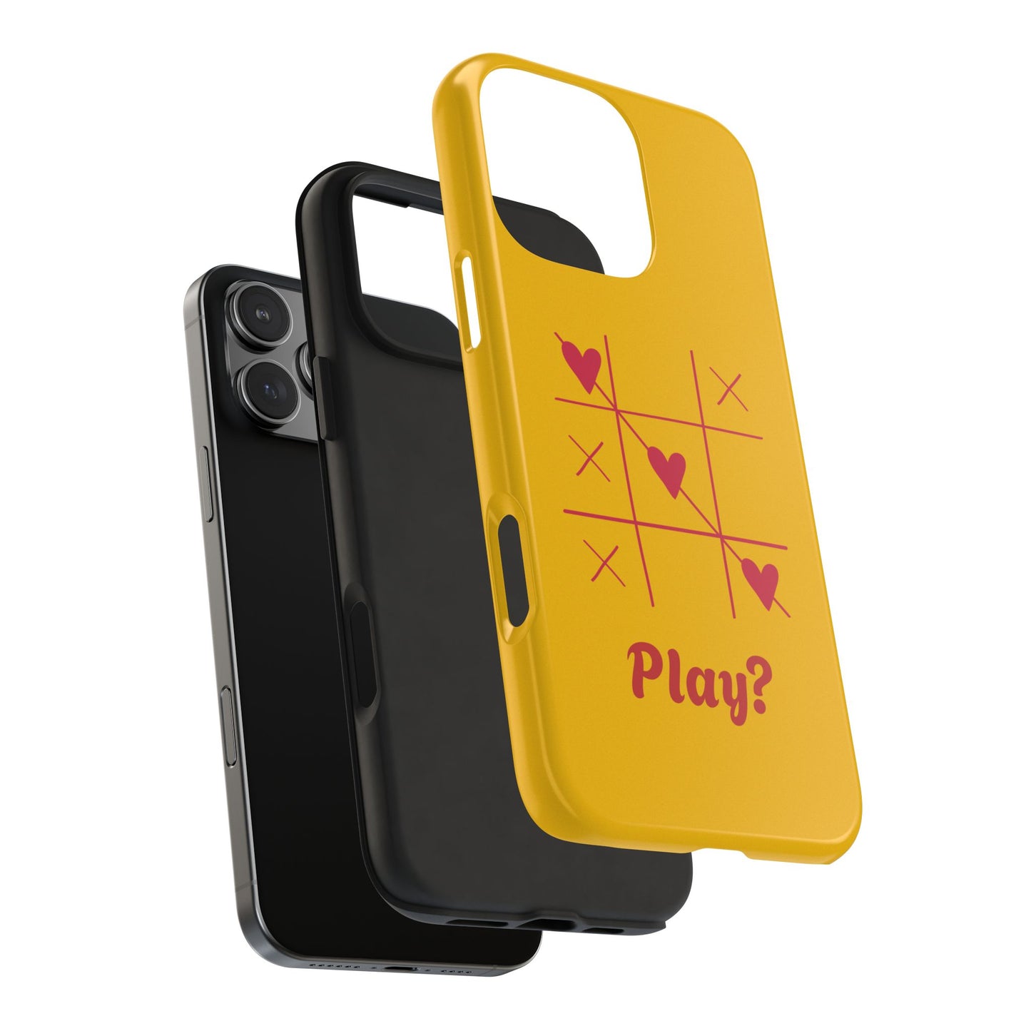 Heart Game Tough Phone Case - Fun Yellow Design for Gamers & Loved Ones - for iPhone