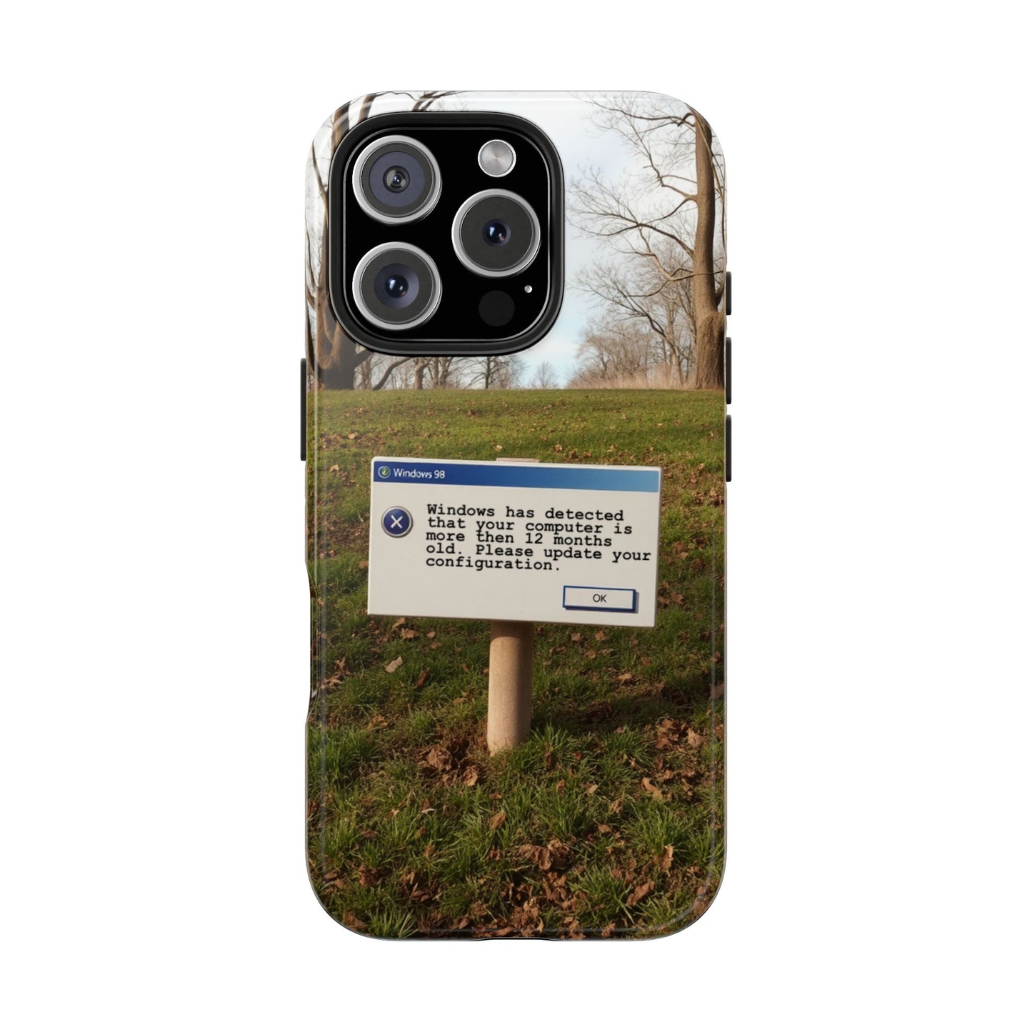 Durable Phone Case with Windows 98 Error Message Design - Perfect Gift for Tech Lovers